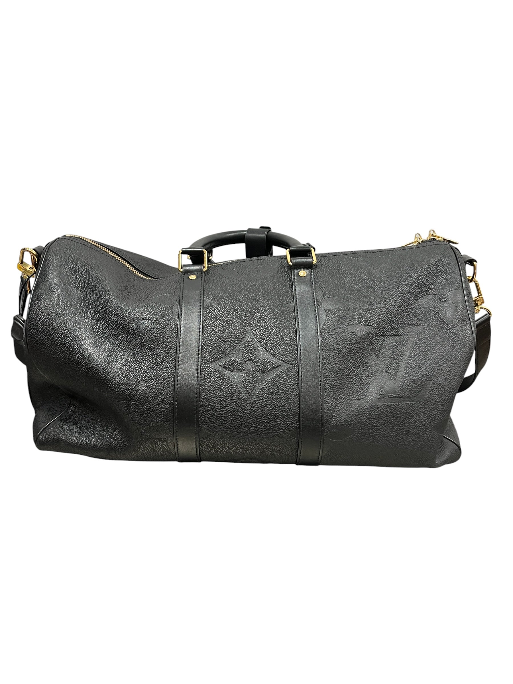 LOUIS VUITTON/Luggage/Monogram/Leather/BLK/Keepall Bandouliere 45 view 2
