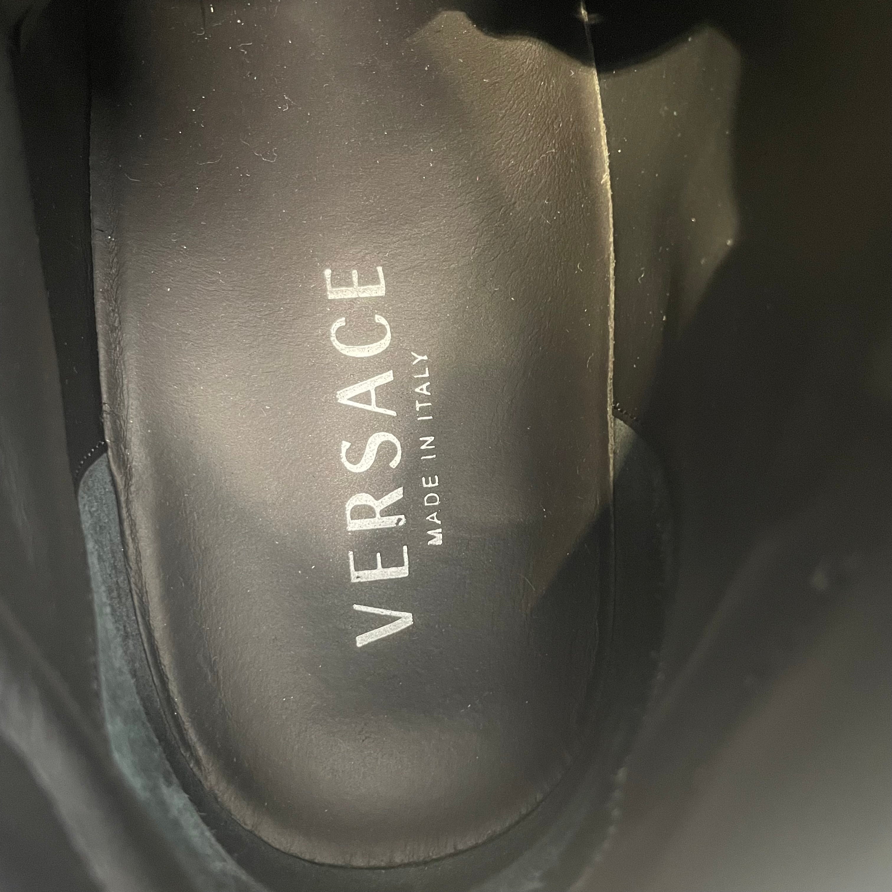 VERSACE/Hi-Sneakers/EU 41/Leather/BLK/gunmetal hardware/blk laces/ view 4