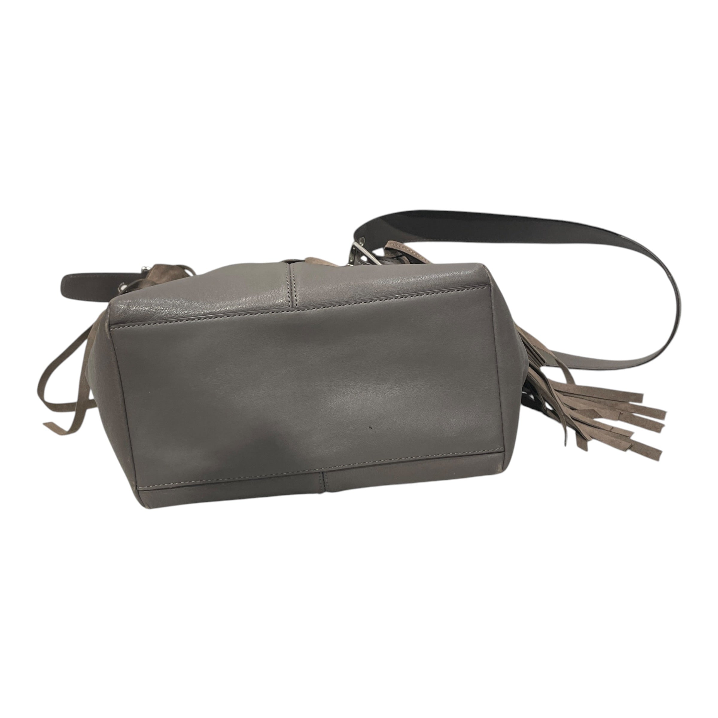 COACH/Cross Body Bag/Leather/GRY/BRW/GRAY SUEDE FRINGE TOTE view 3