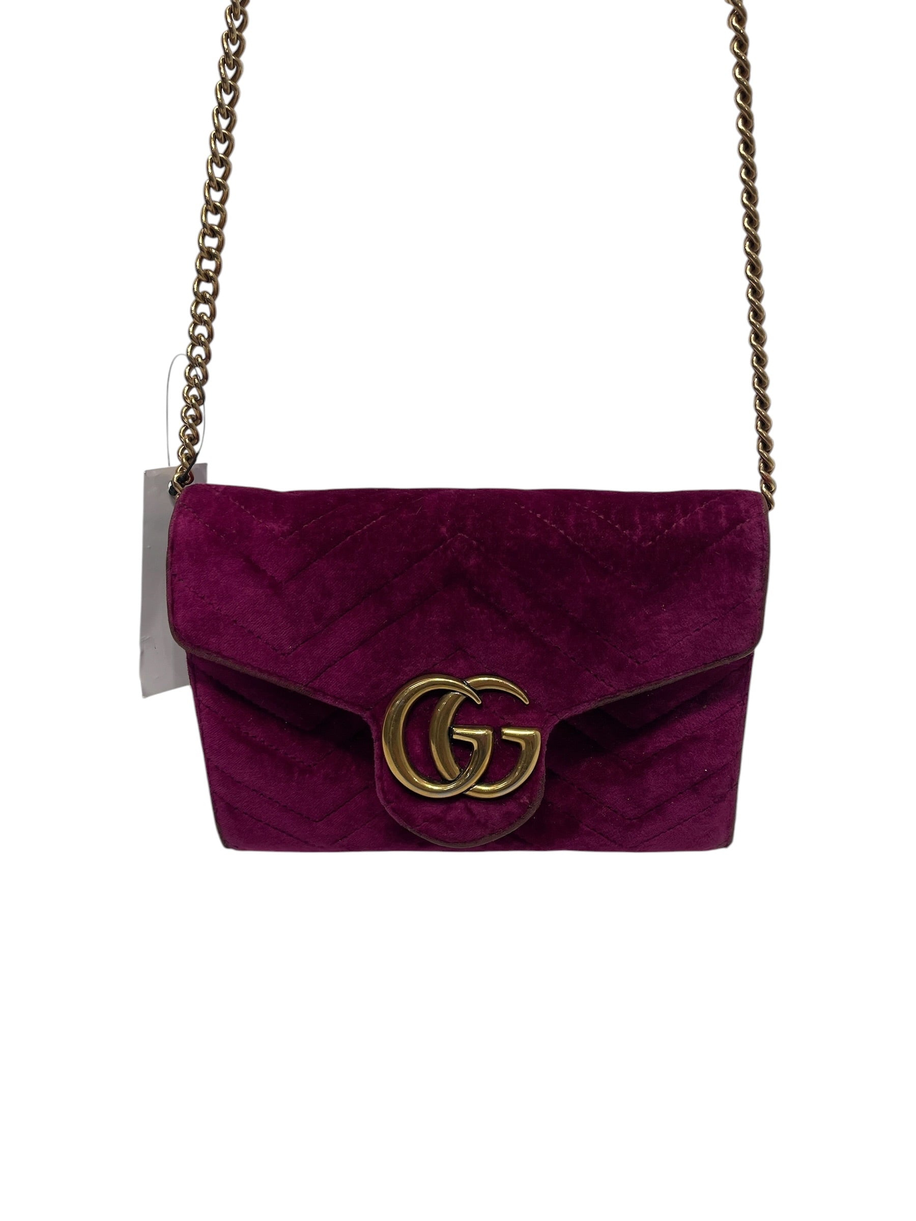 GUCCI/Cross Body Bag/Suede/PPL/Marmont Chain view 2