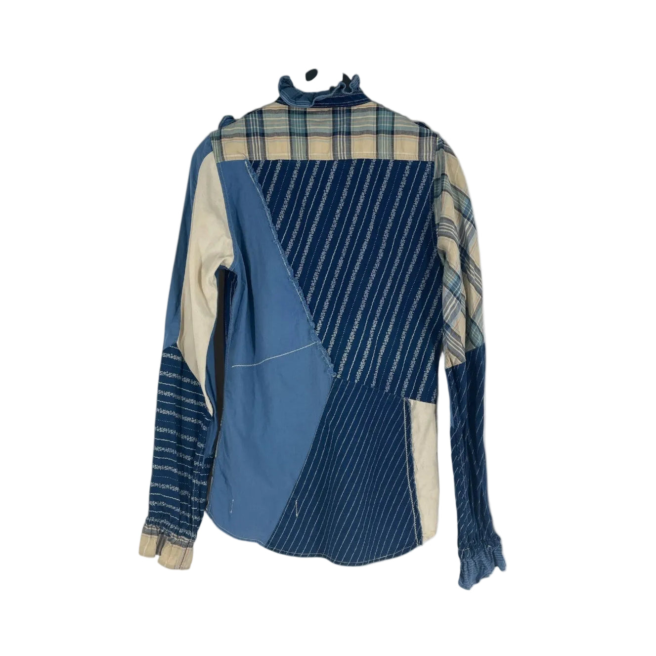 KAPITAL/LS Blouse/0/Stripe/Cotton/BLU/PATCHWORK  BUTTON DOWN view 3