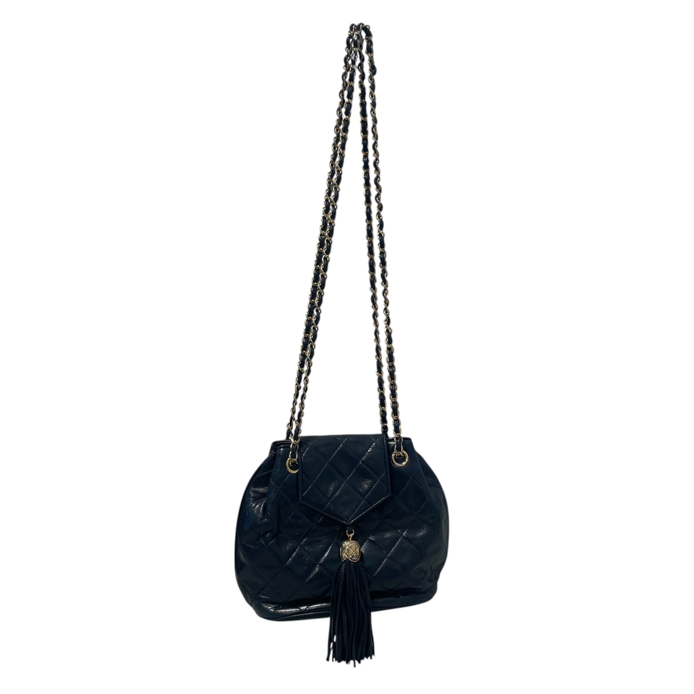 CHANEL/Cross Body Bag/Lambskin/NVY/Quilted Matelasse Chain Bag view 1