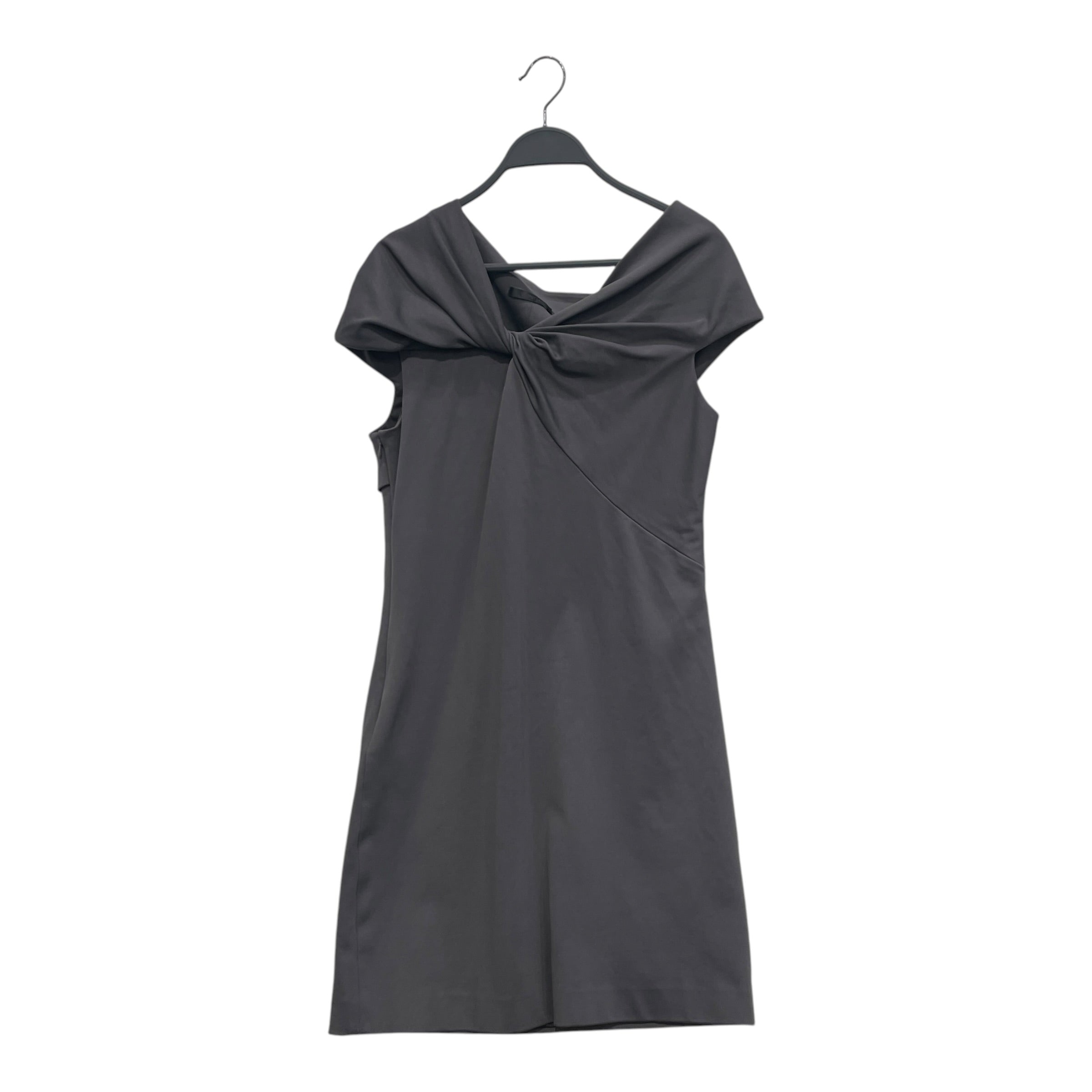 Helmut Lang/Shirt Dress/L/Polyester/GRY/OFF SHOULDER TWIST FRONT view 1