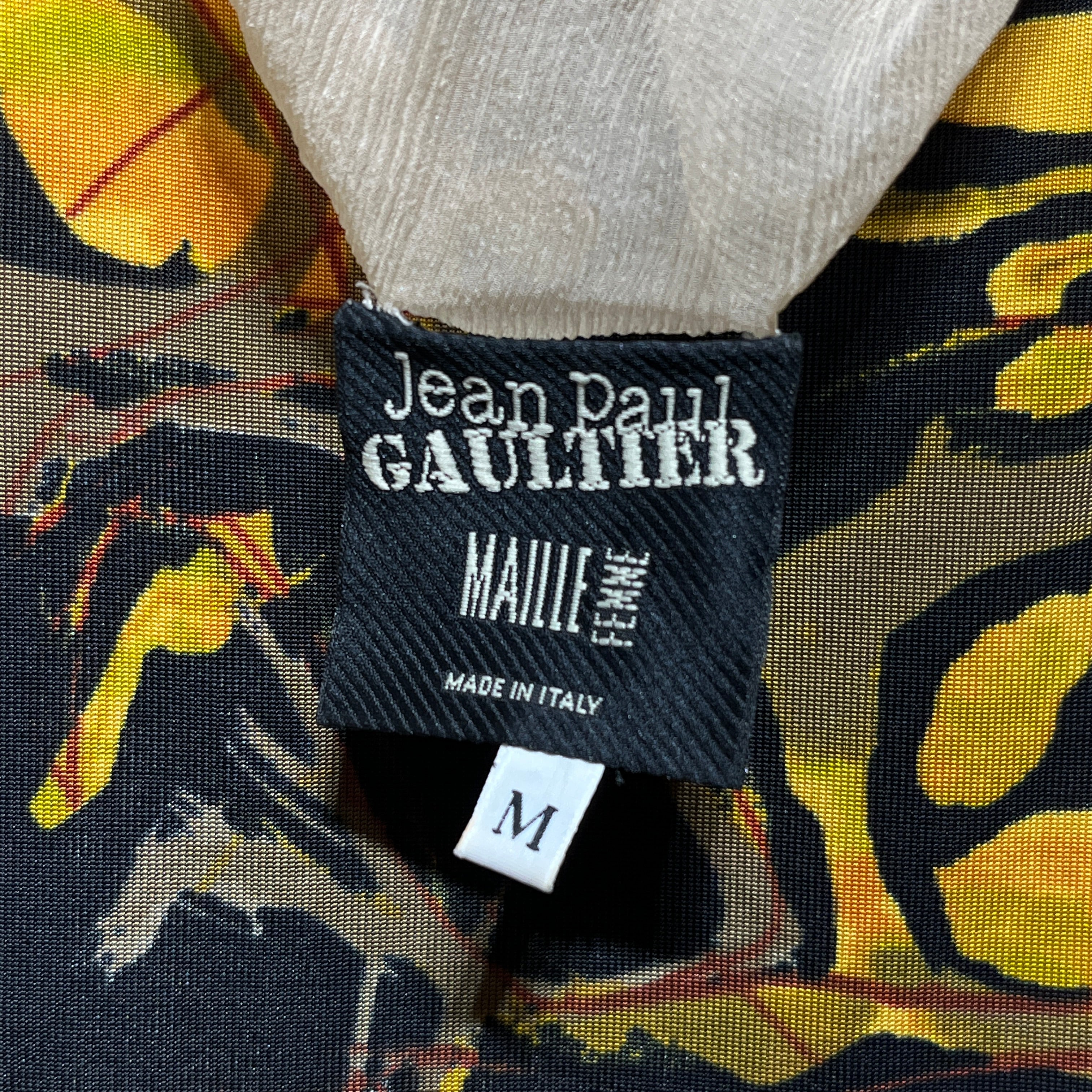 Jean Paul Gaultier/LS Blouse/M/All Over Print/Silk/MLT/off shoulder graphic / stain view 2