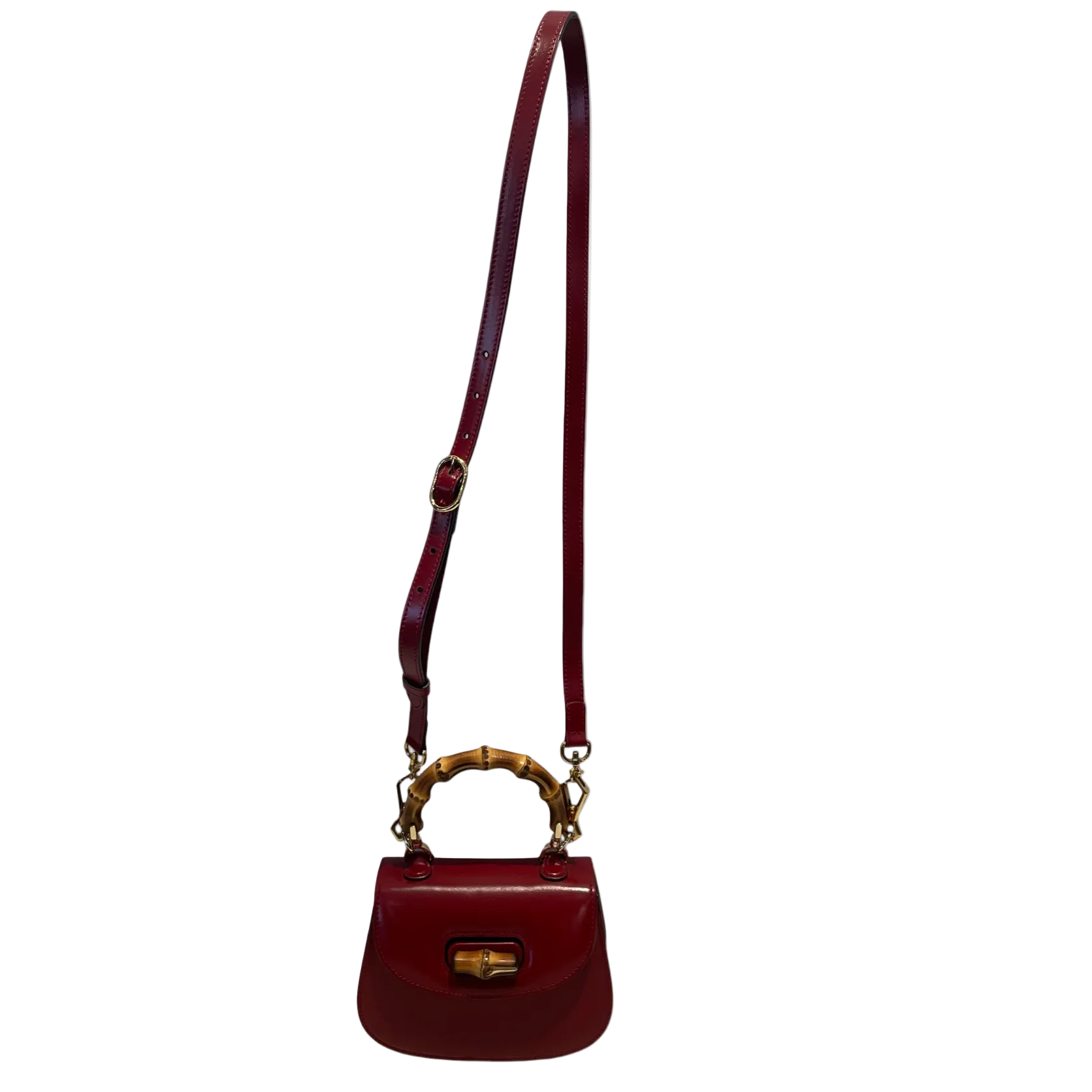 GUCCI/Hand Bag/Leather/RED/Bamboo 1947 view 1