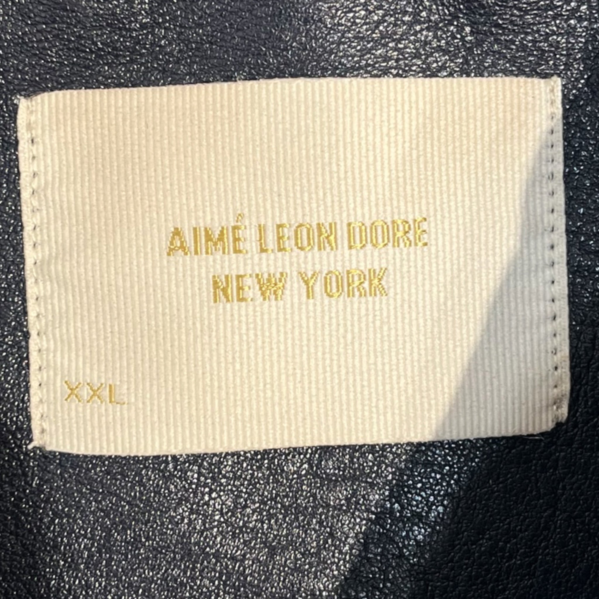AIME LEON DORE/Leather Jkt/XL/Leather/BLU/gray shoulders view 3