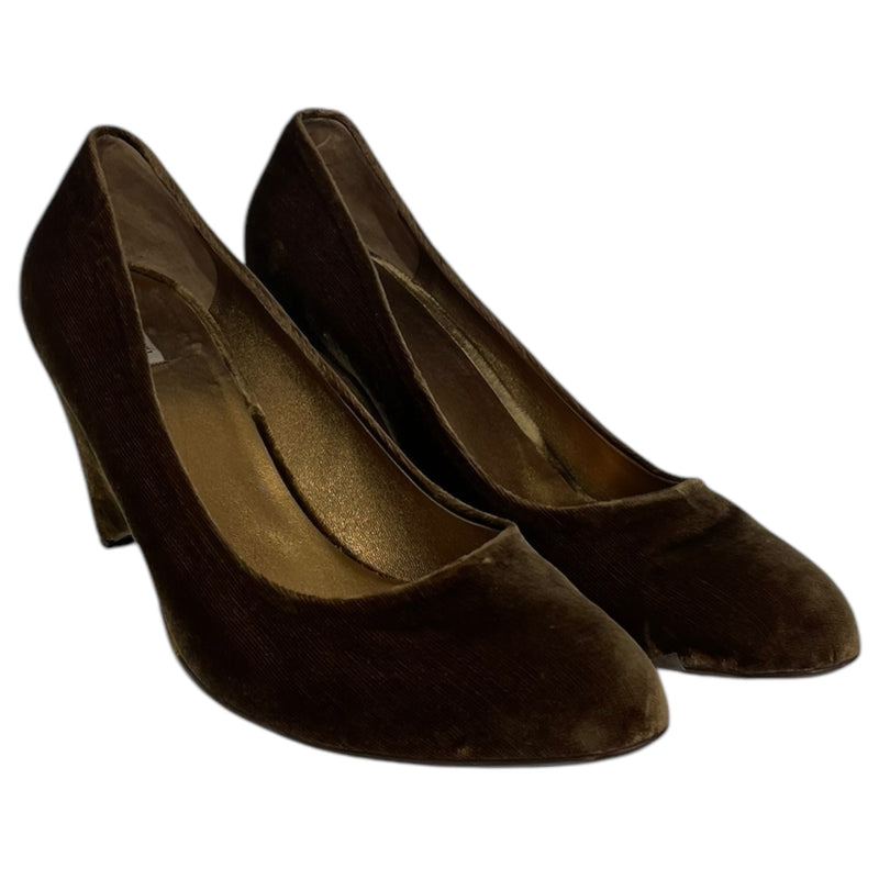 MIU MIU/Heels/EU 40/Velour/GLD/Wedge heel,extra heel tap