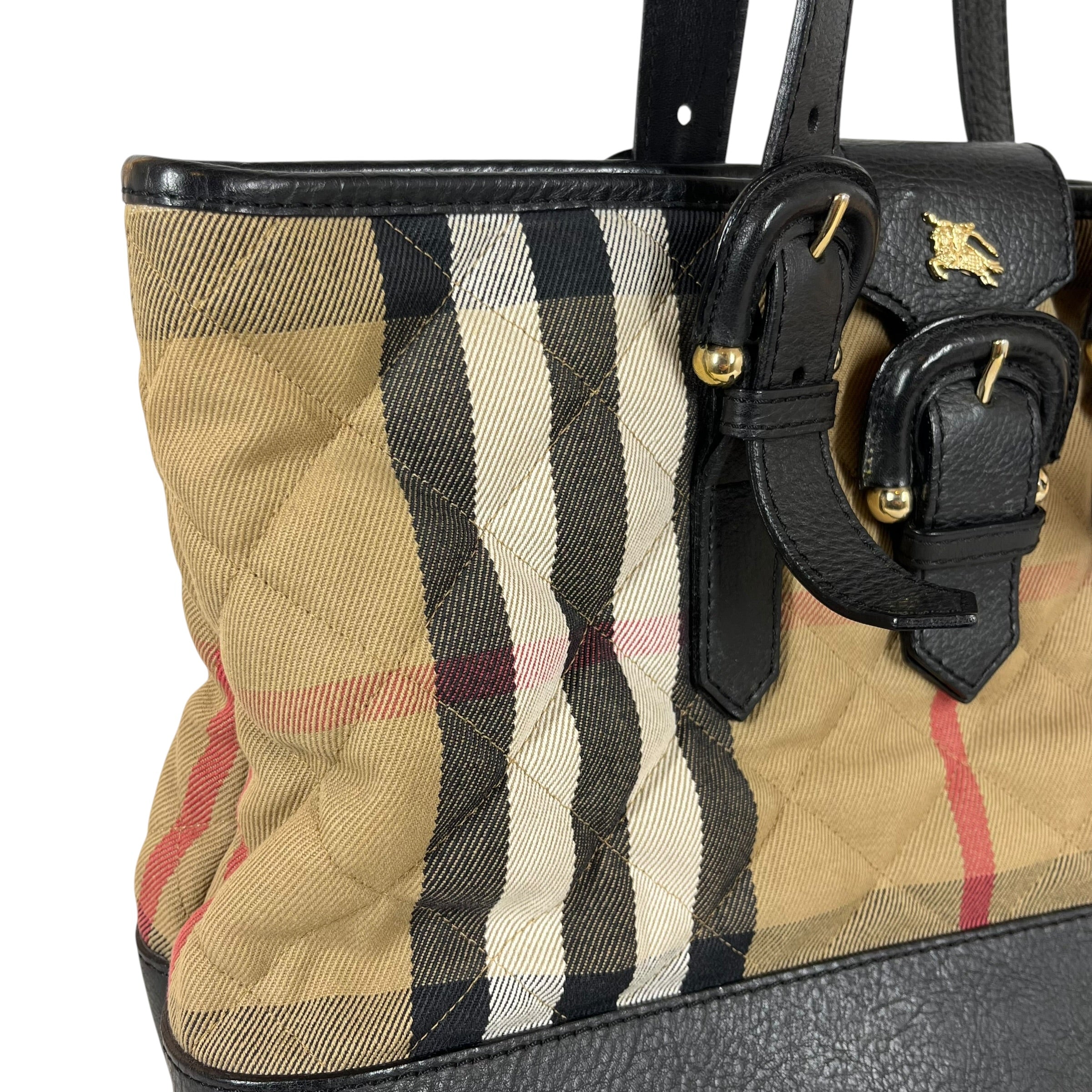 BURBERRY/Hand Bag/Gingham Check/Cotton/BEG/HOUSE CHECK TOTE view 6