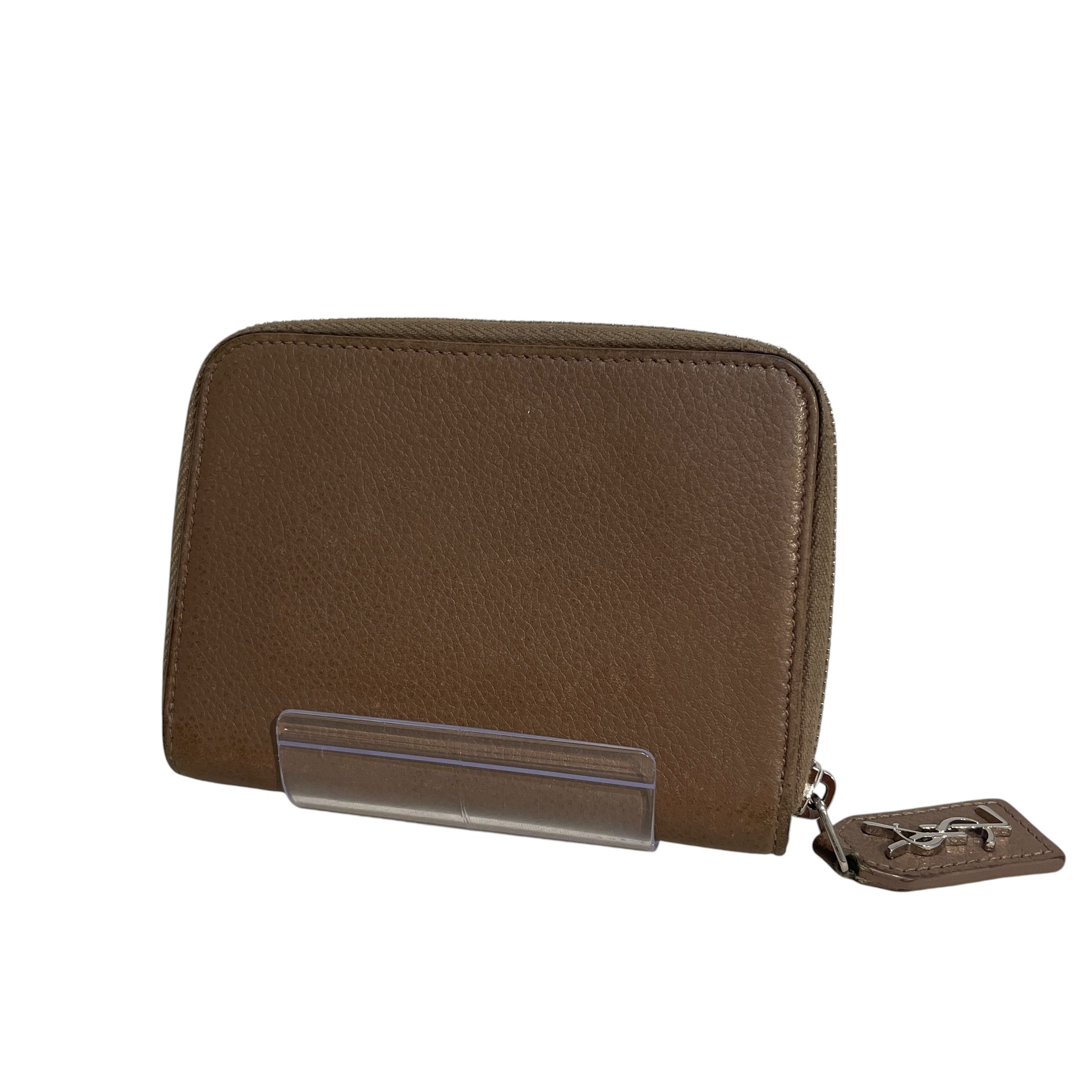 YVES SAINT LAURENT/Bifold Wallet/Monogram/Leather/GRY/Rive Gauche Compact Zip view 2