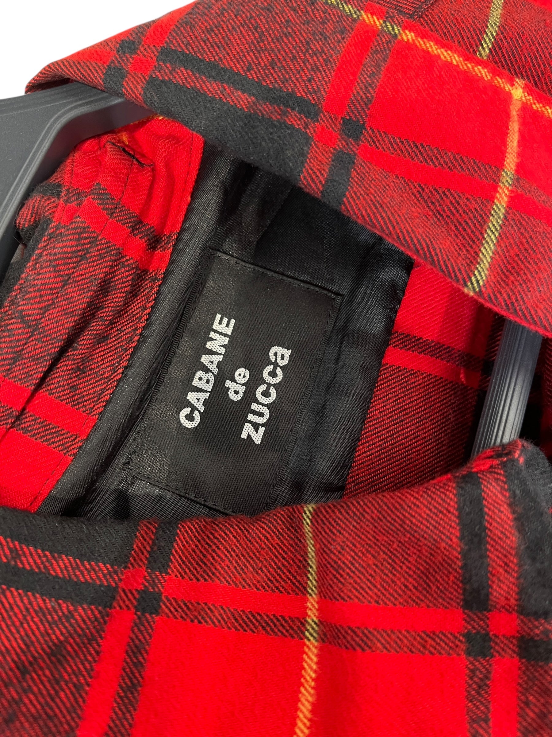 CABANE de ZUCCa/Jacket/S/Wool/RED/Plaid/ZIPPER MIDDLE/POCKET ZIPPERS view 3
