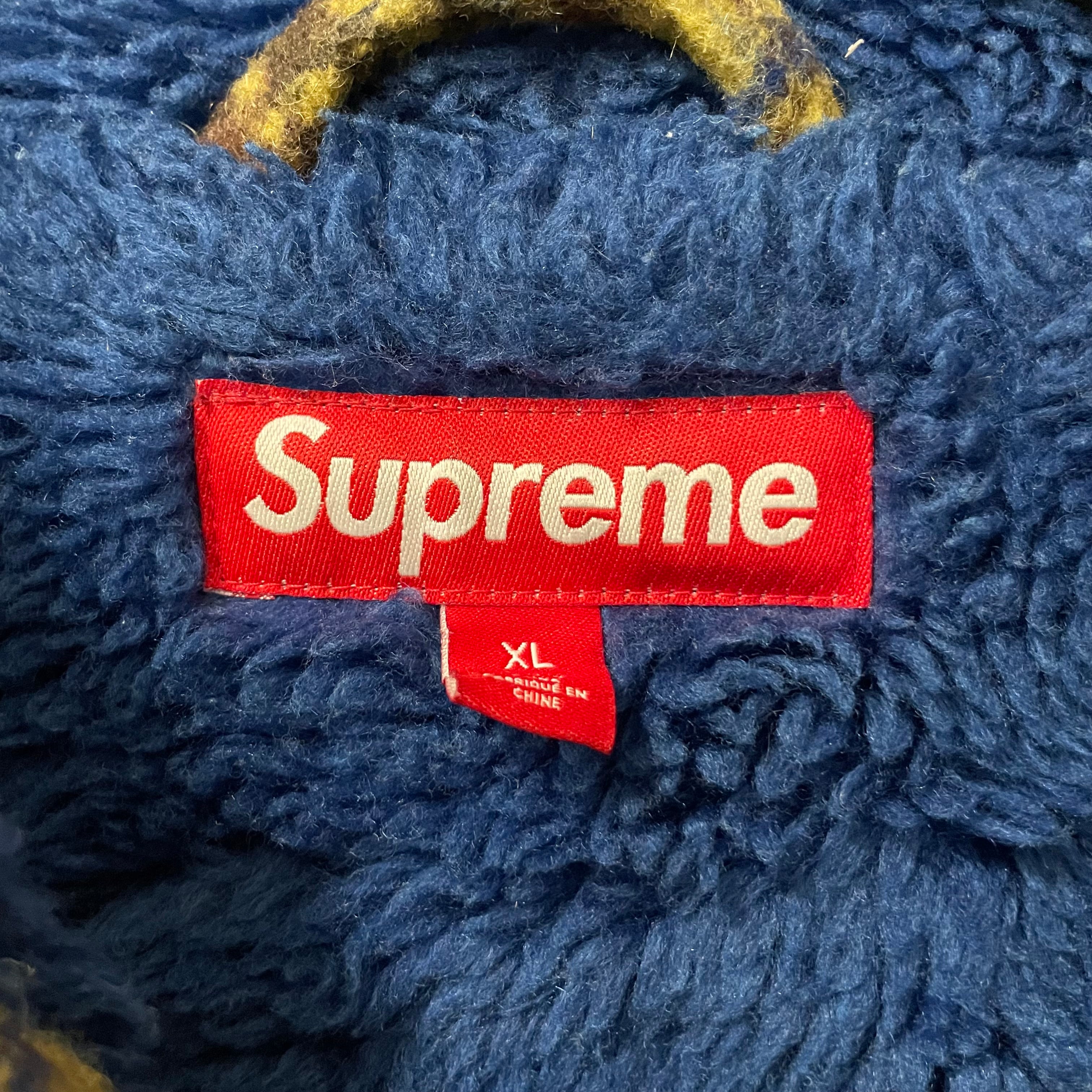 Supreme/Jacket/XL/Polyester/YLW/Plaid/BLUE FUR LINE view 3