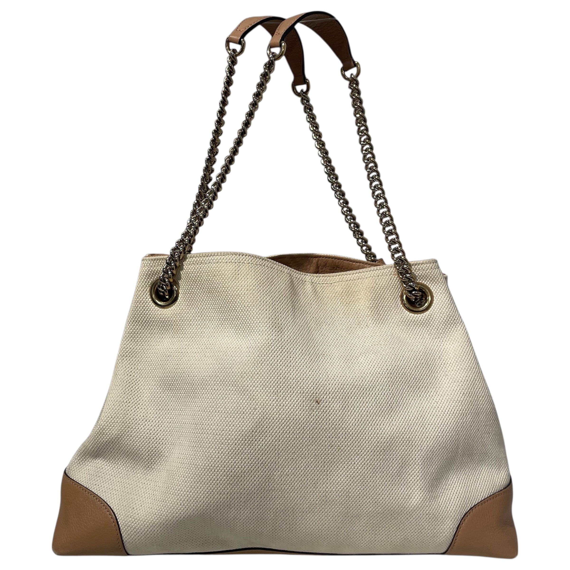 GUCCI/Hand Bag/Cotton/CRM/GOLD CHAIN view 2