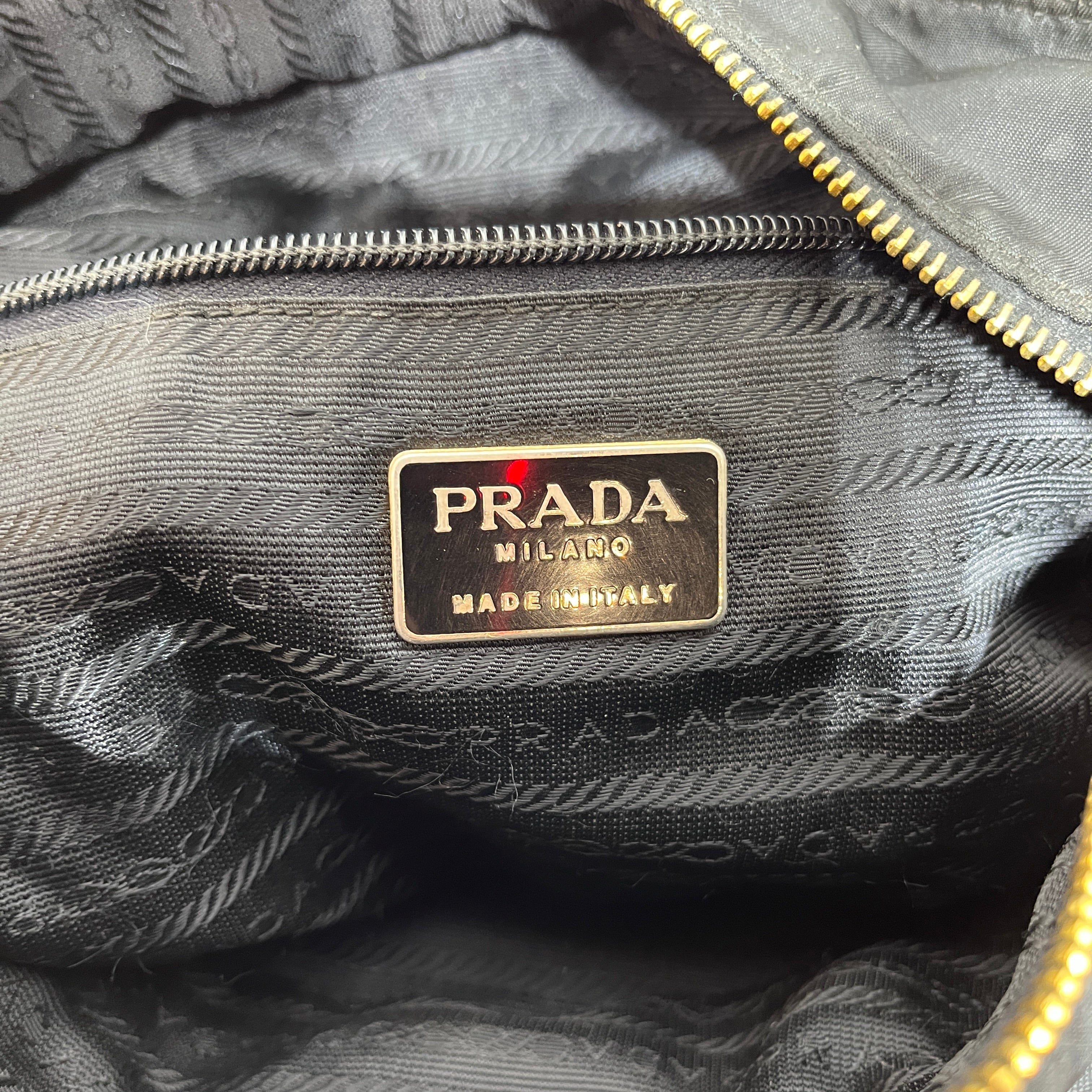 PRADA/Cross Body Bag/Nylon/BLK/QUILTED SHOULDER / GOLD HARDWA view 9