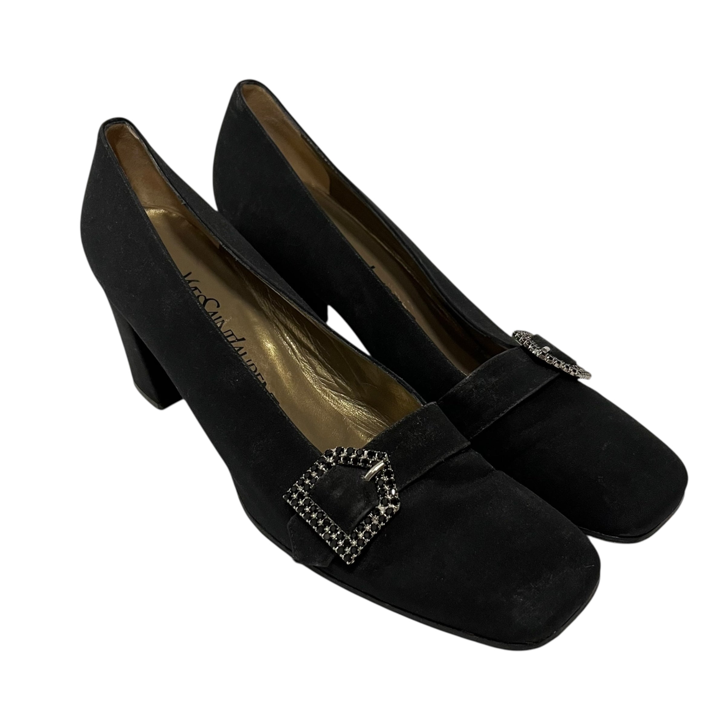 YVES SAINT LAURENT/Heels/US 7.5/Rayon/BLK/Vintage view 1