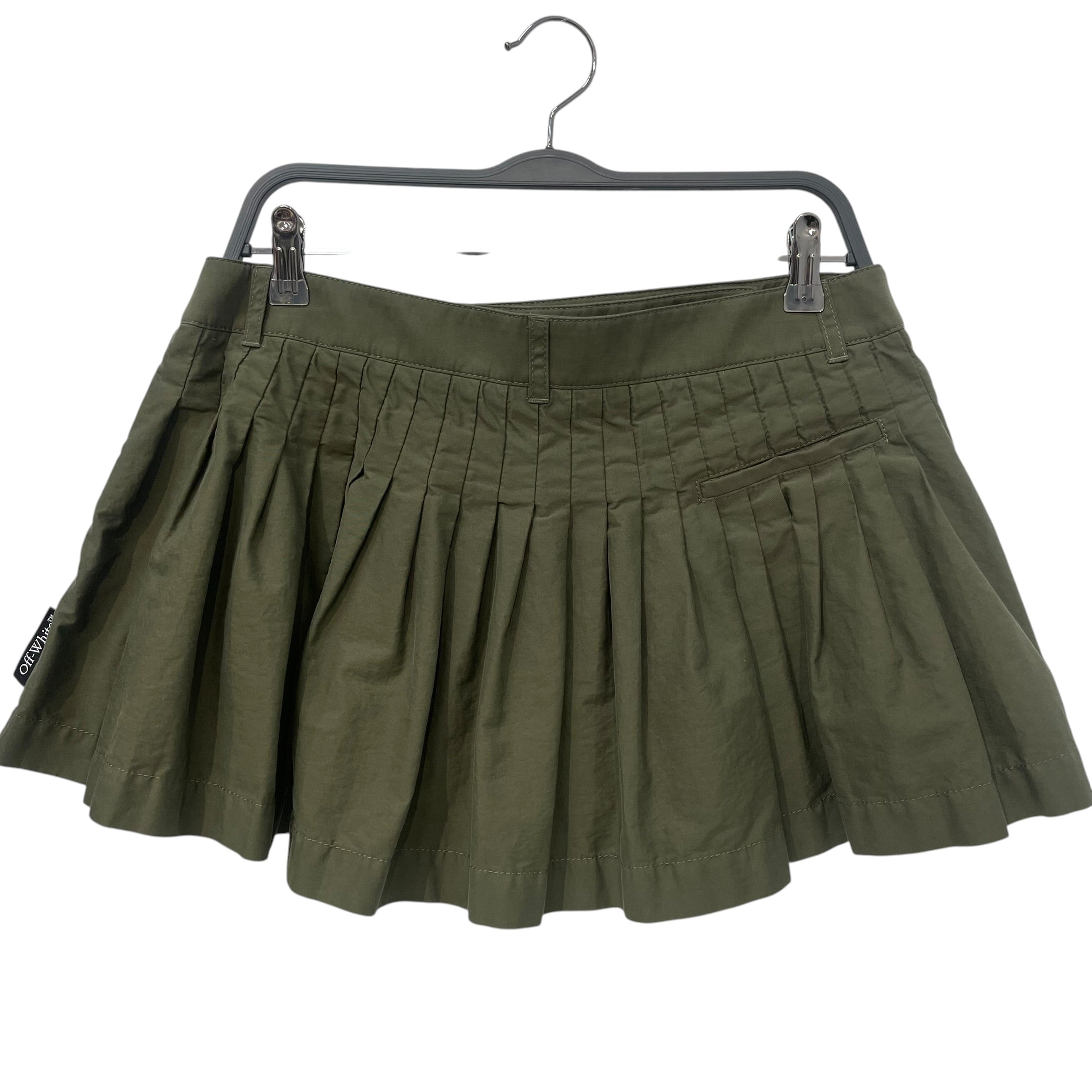 OFF-WHITE/Skirt/XXS/Cotton/KHK/pleated wrap skirt view 2
