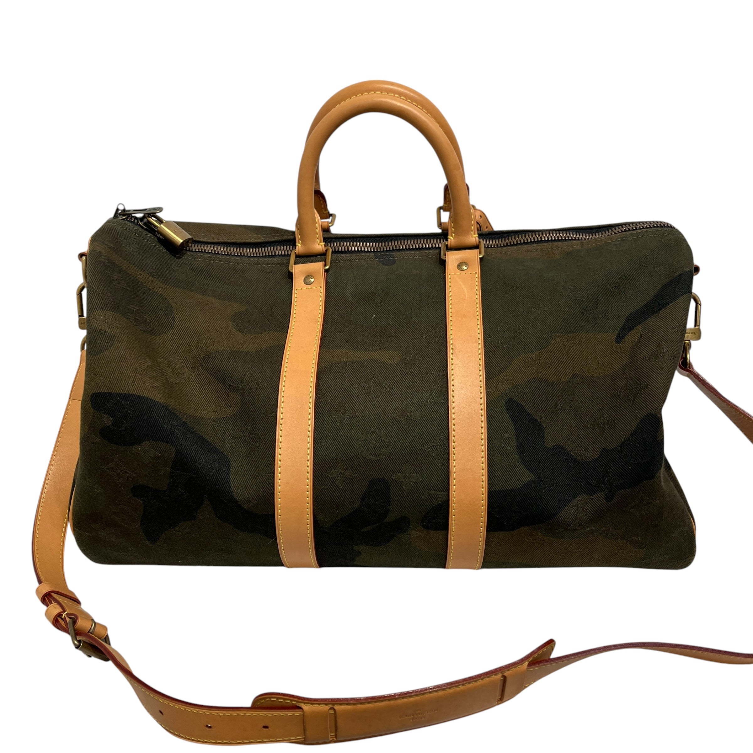 LOUIS VUITTON/Supreme/Luggage/Cotton/GRN/SUPREME SS17 CAMO KEEPALL TRAV view 3