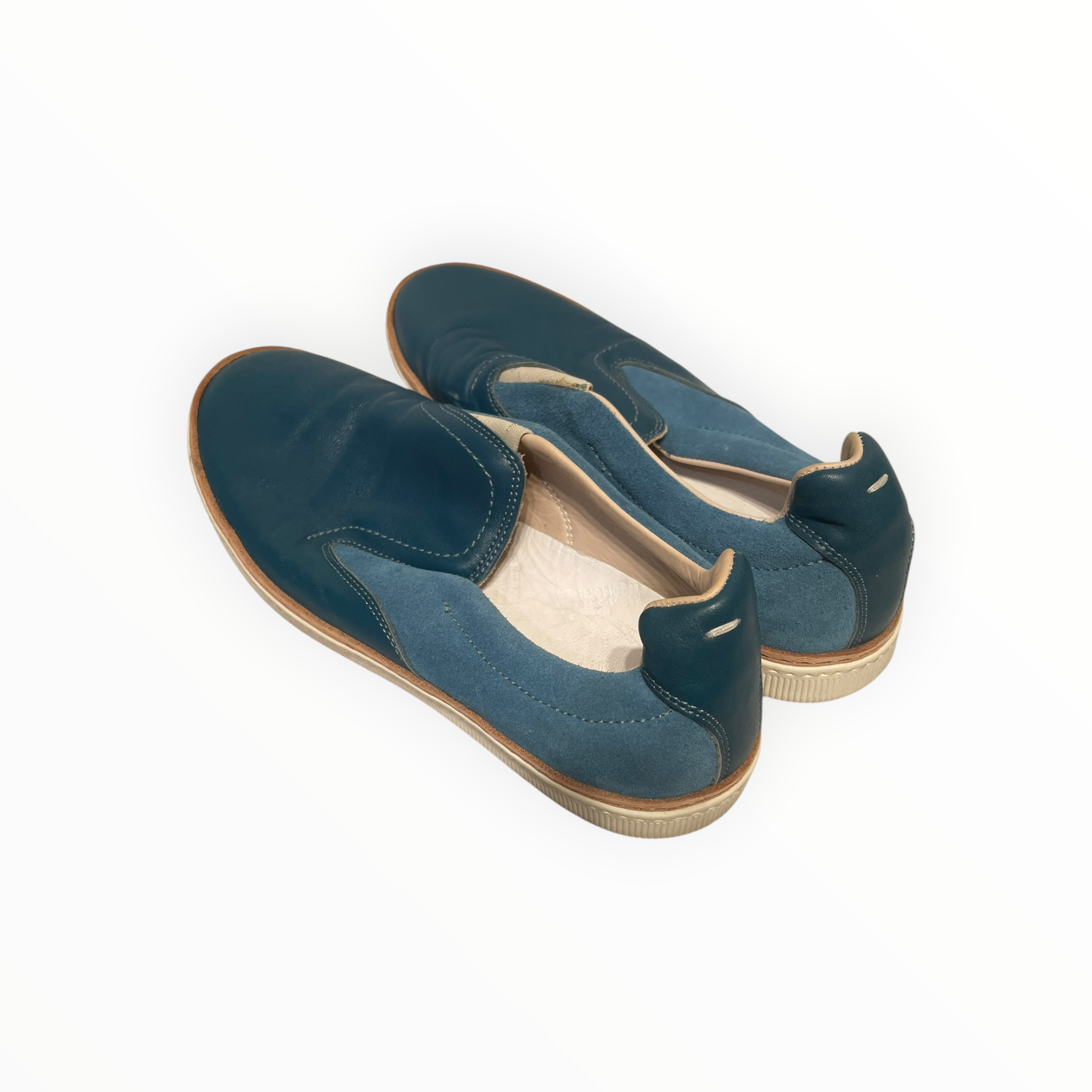 Maison Martin Margiela/Low-Sneakers/EU 41/Leather/BLU/Slip-on/LEATHER TEAL SLIP ON SNEAKER view 2