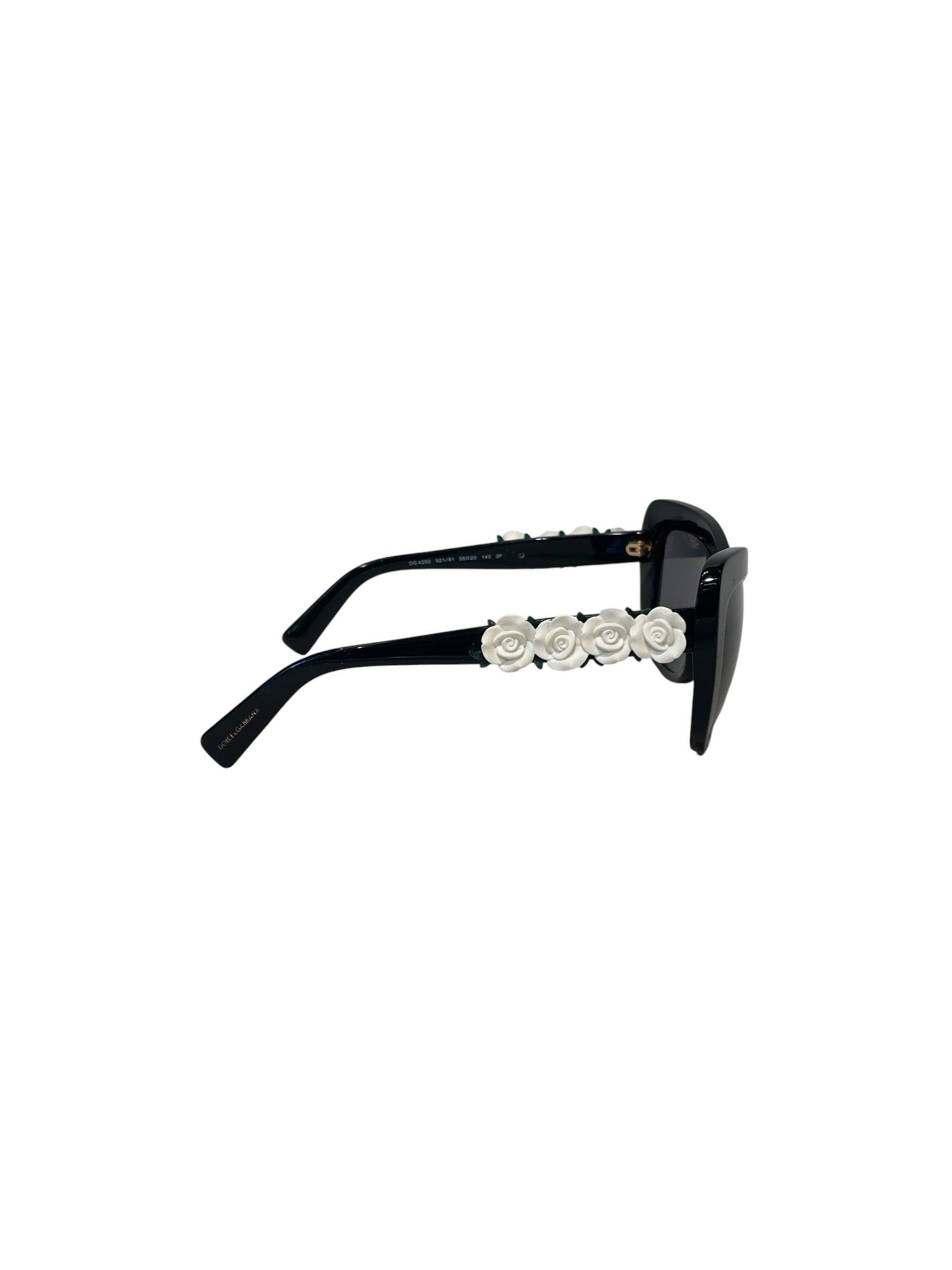 DOLCE&GABBANA/Sunglasses/Plastic/BLK/CATEYE WHITE FLOWERS (W/BOX) view 3