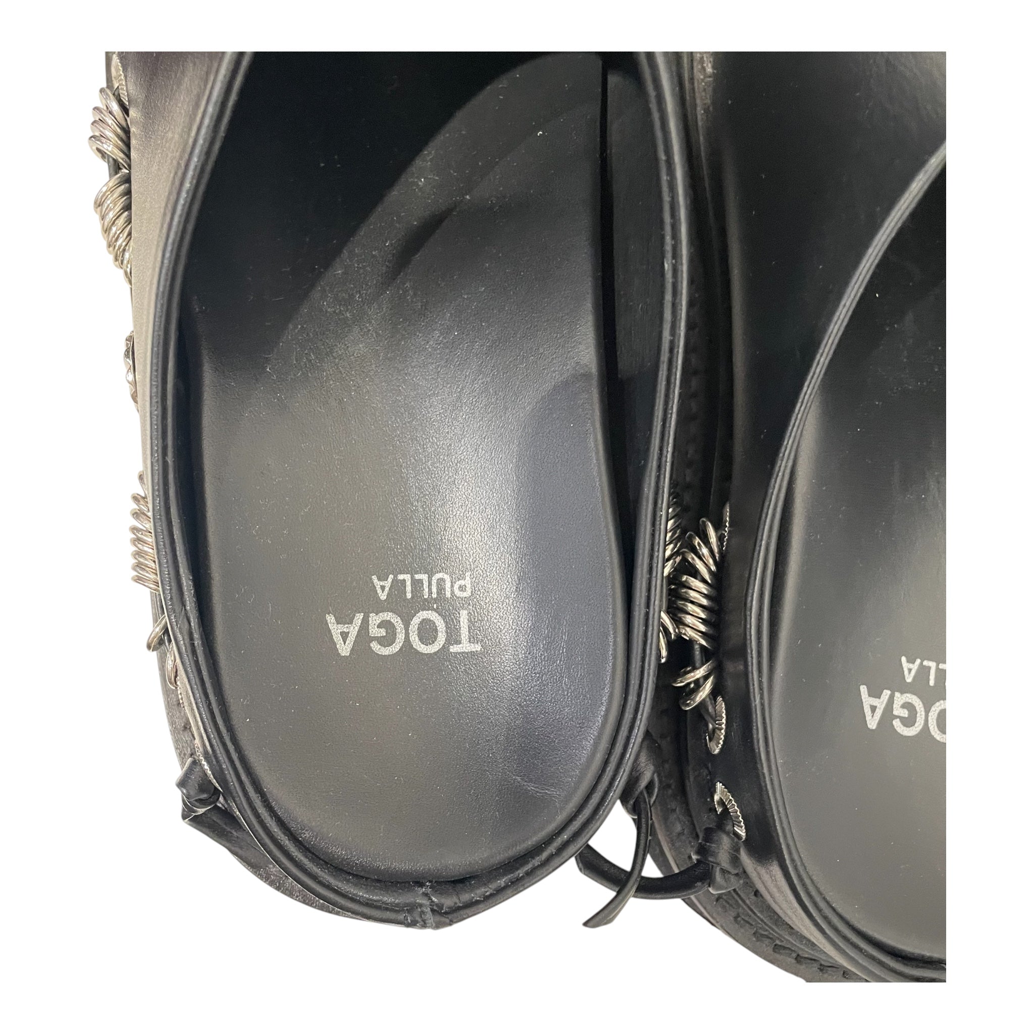 TOGA PULLA/Loafers/US 10/Leather/BLK/U-Tip/SILVER DETAILING view 3