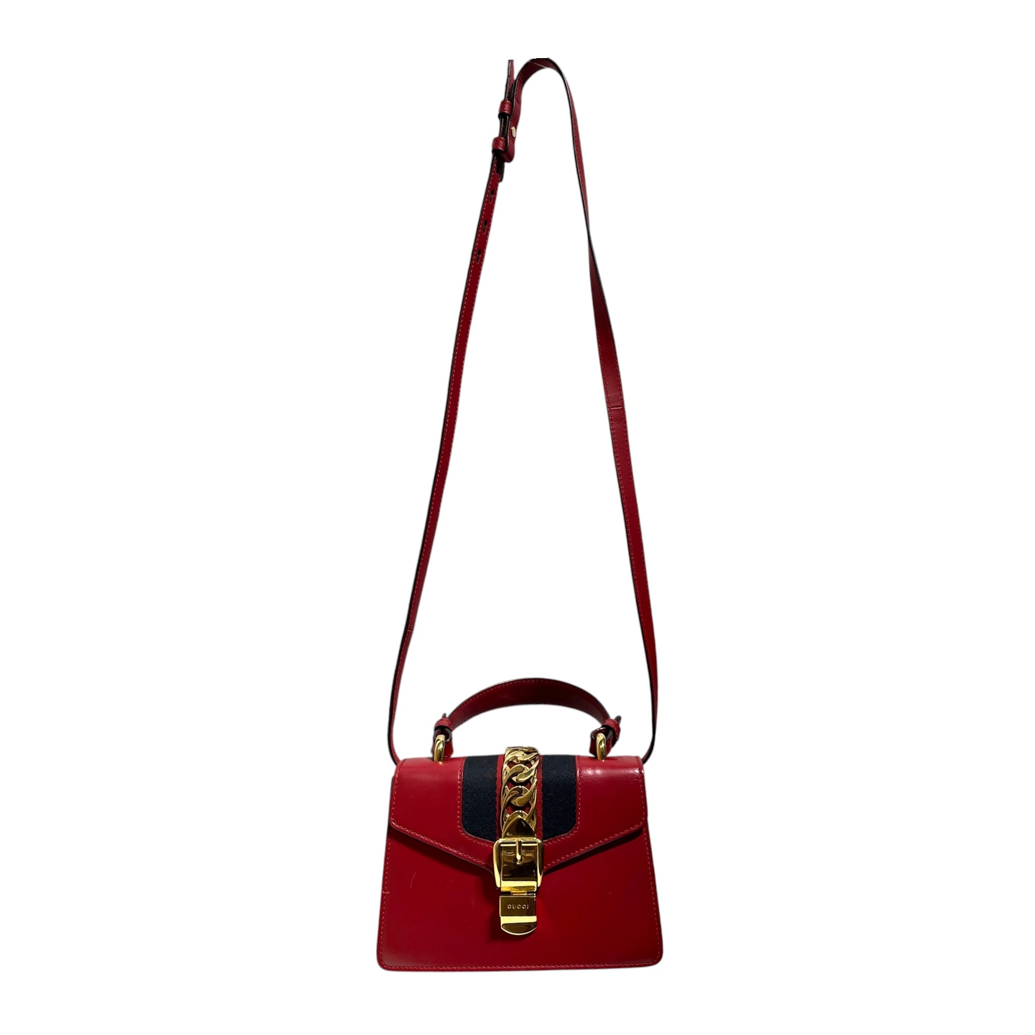GUCCI/Cross Body Bag/Leather/RED/SYLVIE MINI view 1