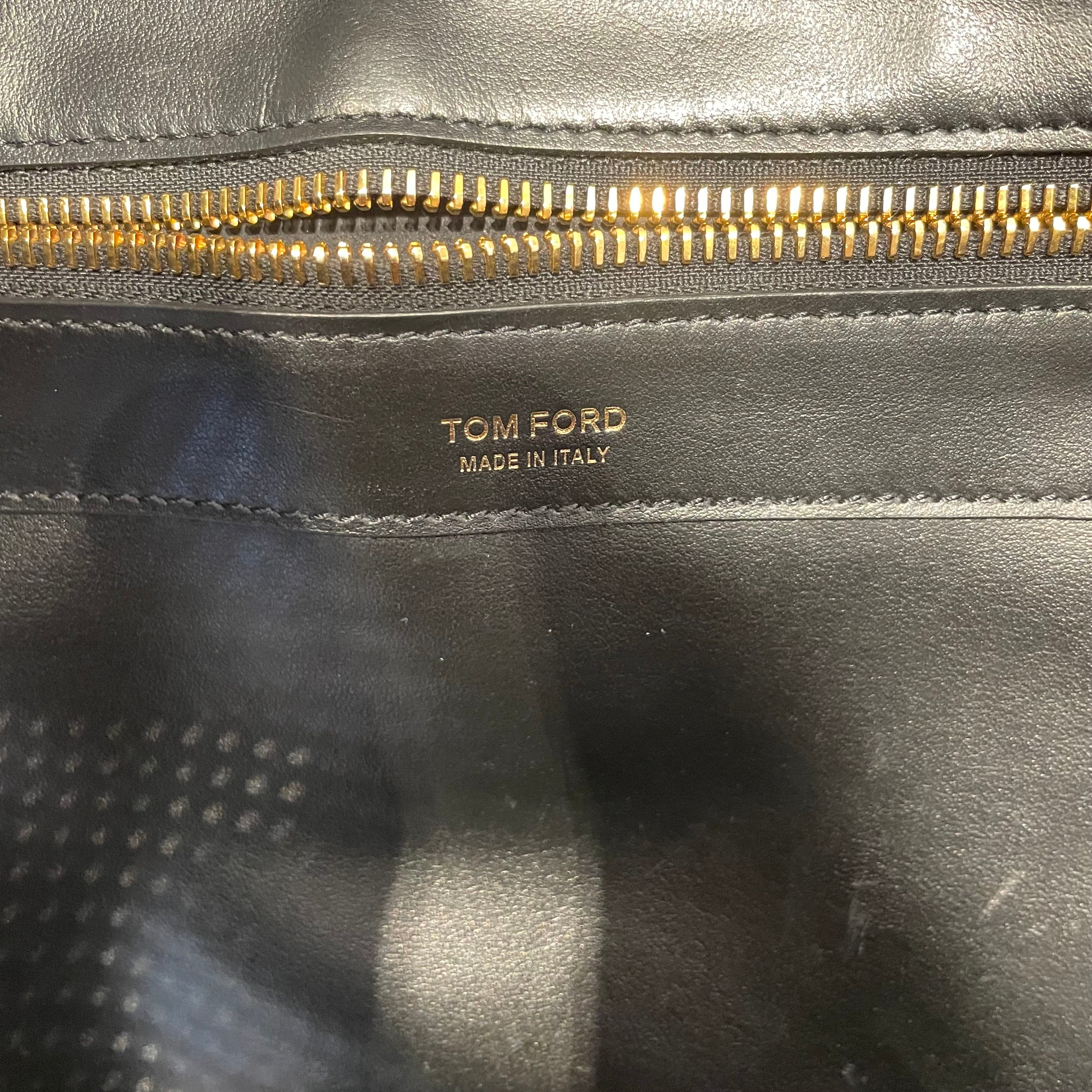 TOM FORD/Tote Bag/Leather/BLK/Tom Ford Perforated T Tote view 5