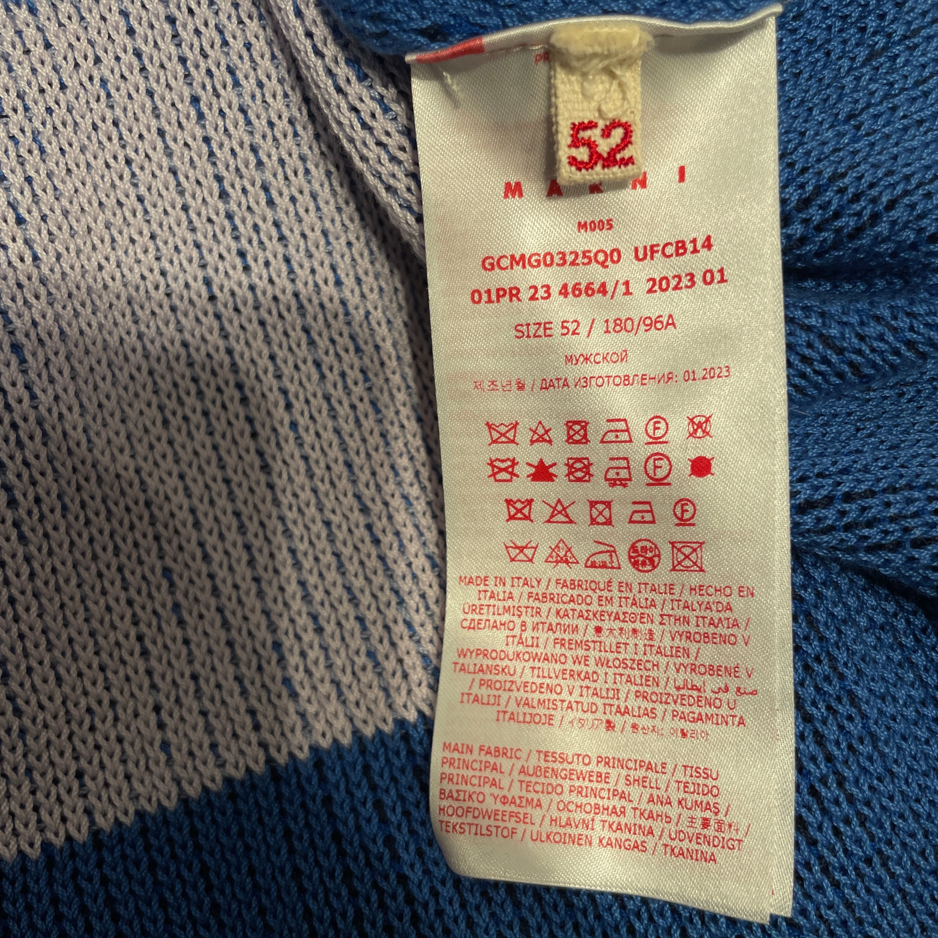 MARNI/Hoodie/52/Acrylic/BLU/Knit sweater Back Circle view 3