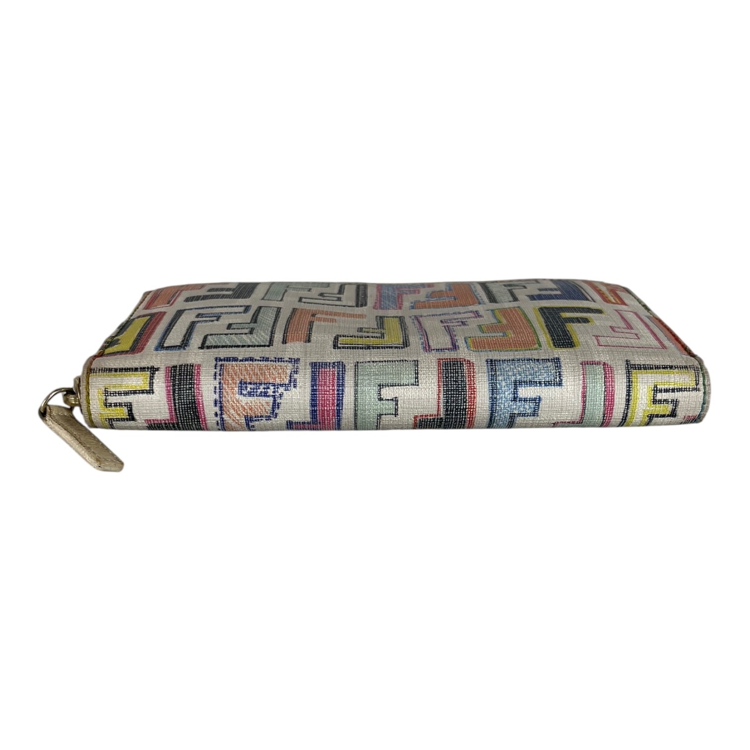 FENDI/Long Wallet/Monogram/Leather/WHT/L's/Zucca full-zip around LW view 4