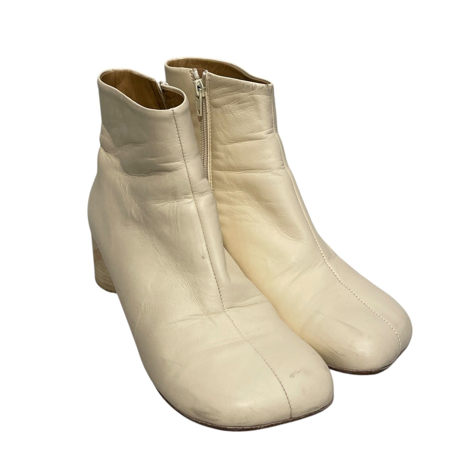 MM6/Ankle Boots/EU 40/Leather/CRM/SQUARE TOE view 1