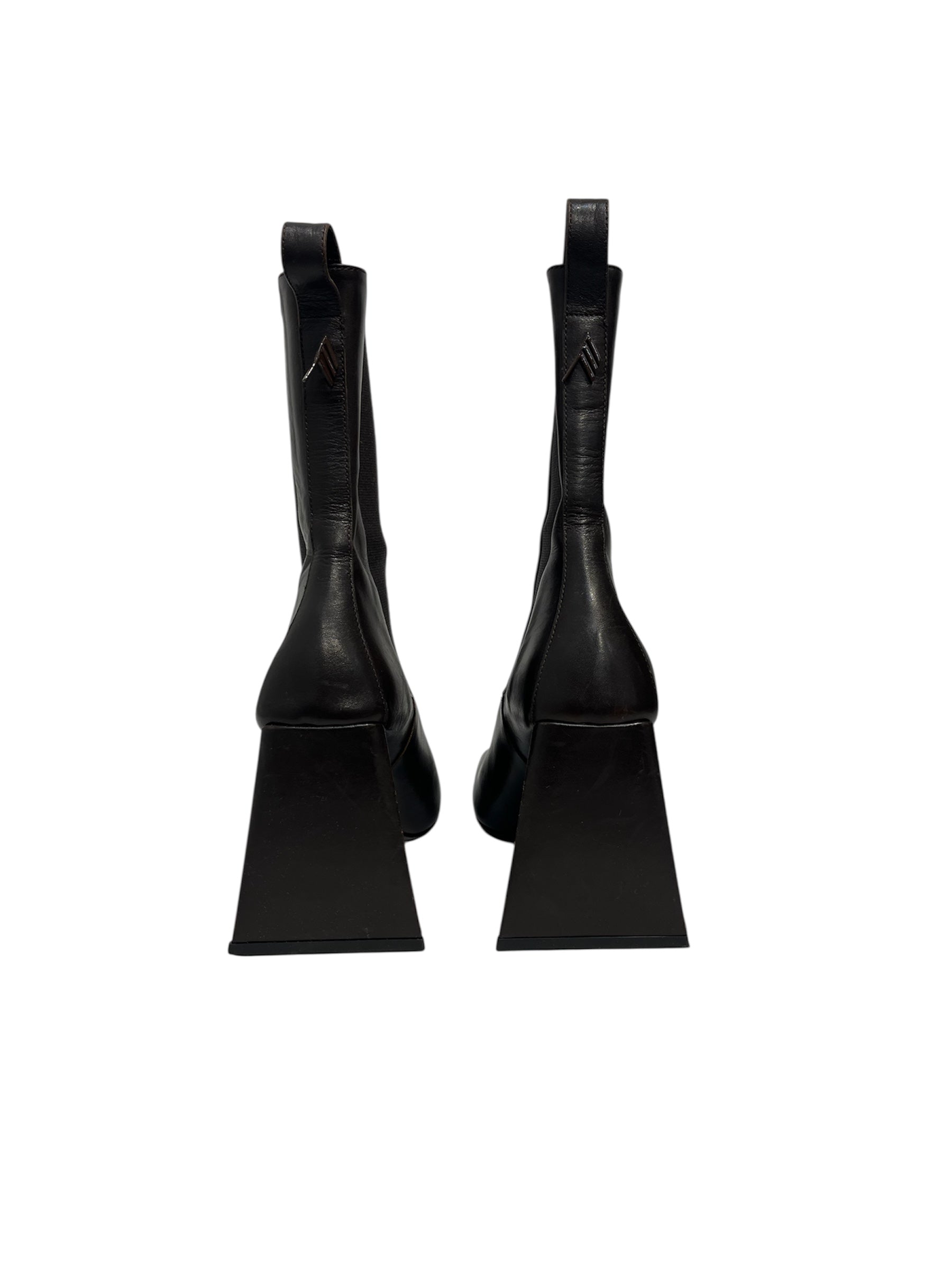 THE ATTICO/Chelsea Boots/EU 37/Leather/BRW/triangle heel chelsea boot view 3