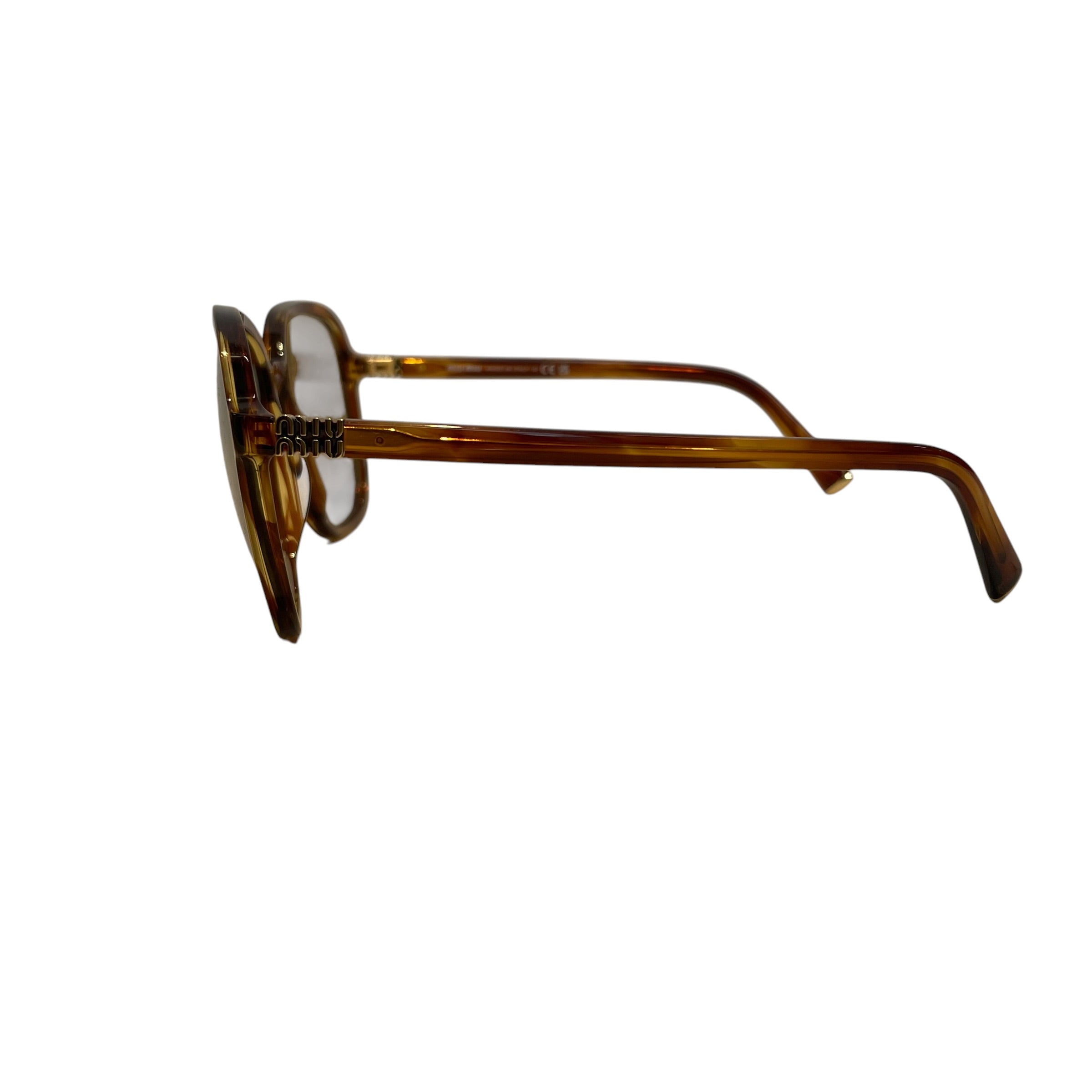 MIU MIU/Sunglasses/Plastic/BRW/L's/SMUB01/BIG FRAMES/GLD view 2