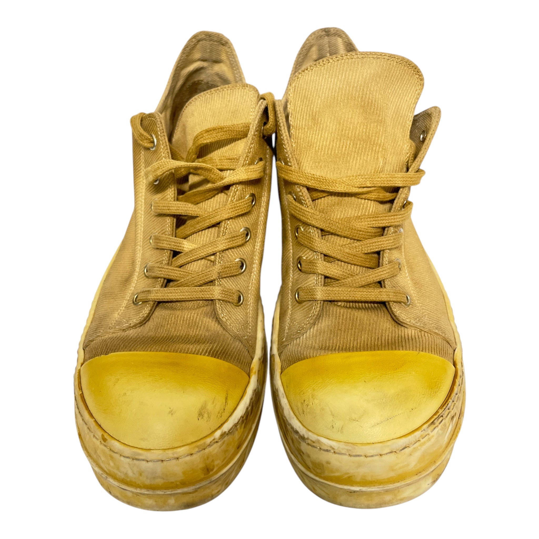 RICK OWENS DRKSHDW/Low-Sneakers/EU 43/YEL/RAMONES YELOW CUDOUROY view 2
