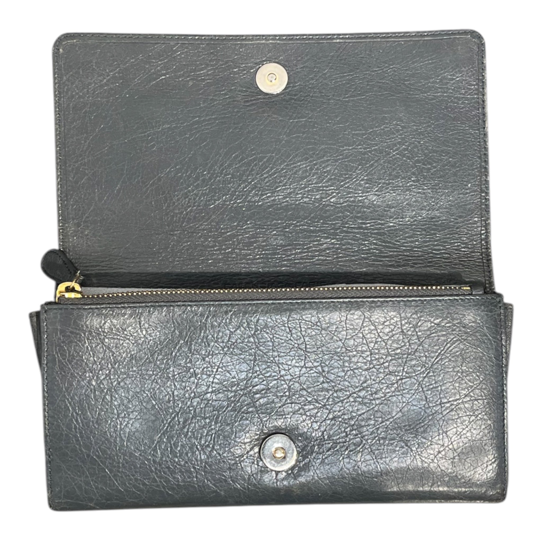 BALENCIAGA/Long Wallet/Leather/GRY/GLD STUDDED FOLD WALLET view 4