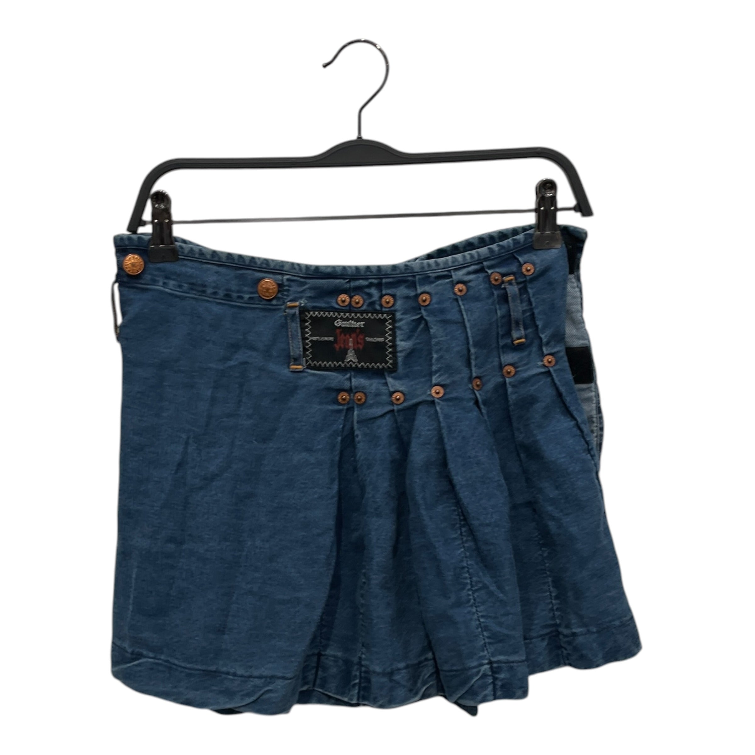 Jean Paul Gaultier/Skirt/36/Cotton/BLU/Mini Length/PLEATED/VELCRO CLOUSURE view 2