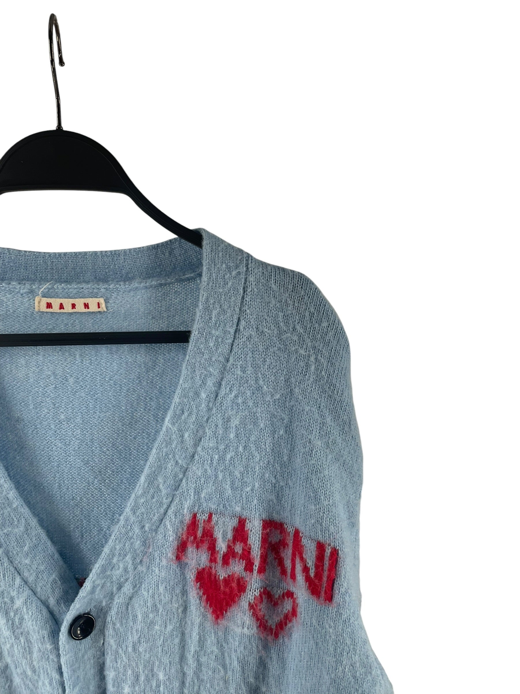 MARNI/Cardigan/44/Cotton/BLU/RABBIT HEART YEAR OF RABBIT view 3