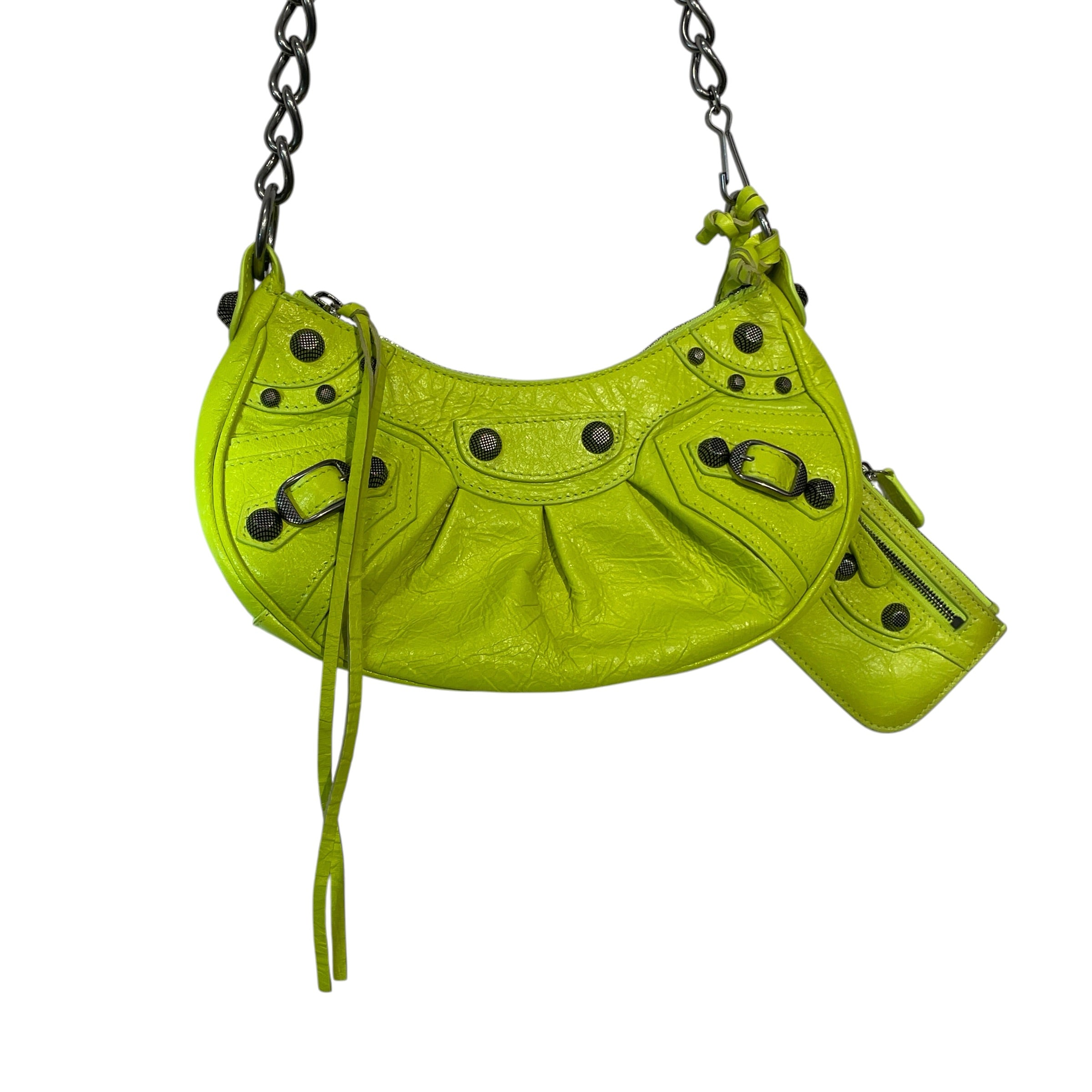 BALENCIAGA/Cross Body Bag/Leather/GRN/MINI CAGOLE view 2
