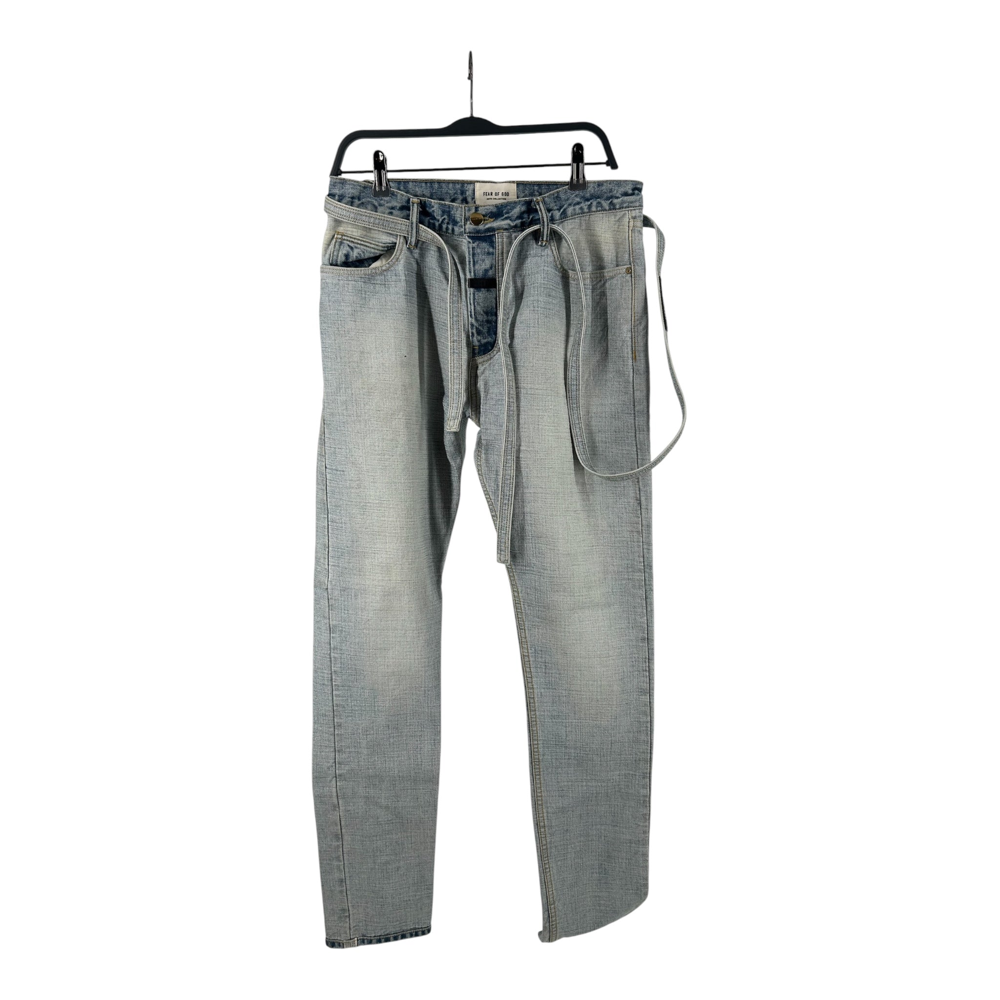 FEAR OF GOD/Straight Pants/32/Cotton/BLU/w/ denim self belt view 1