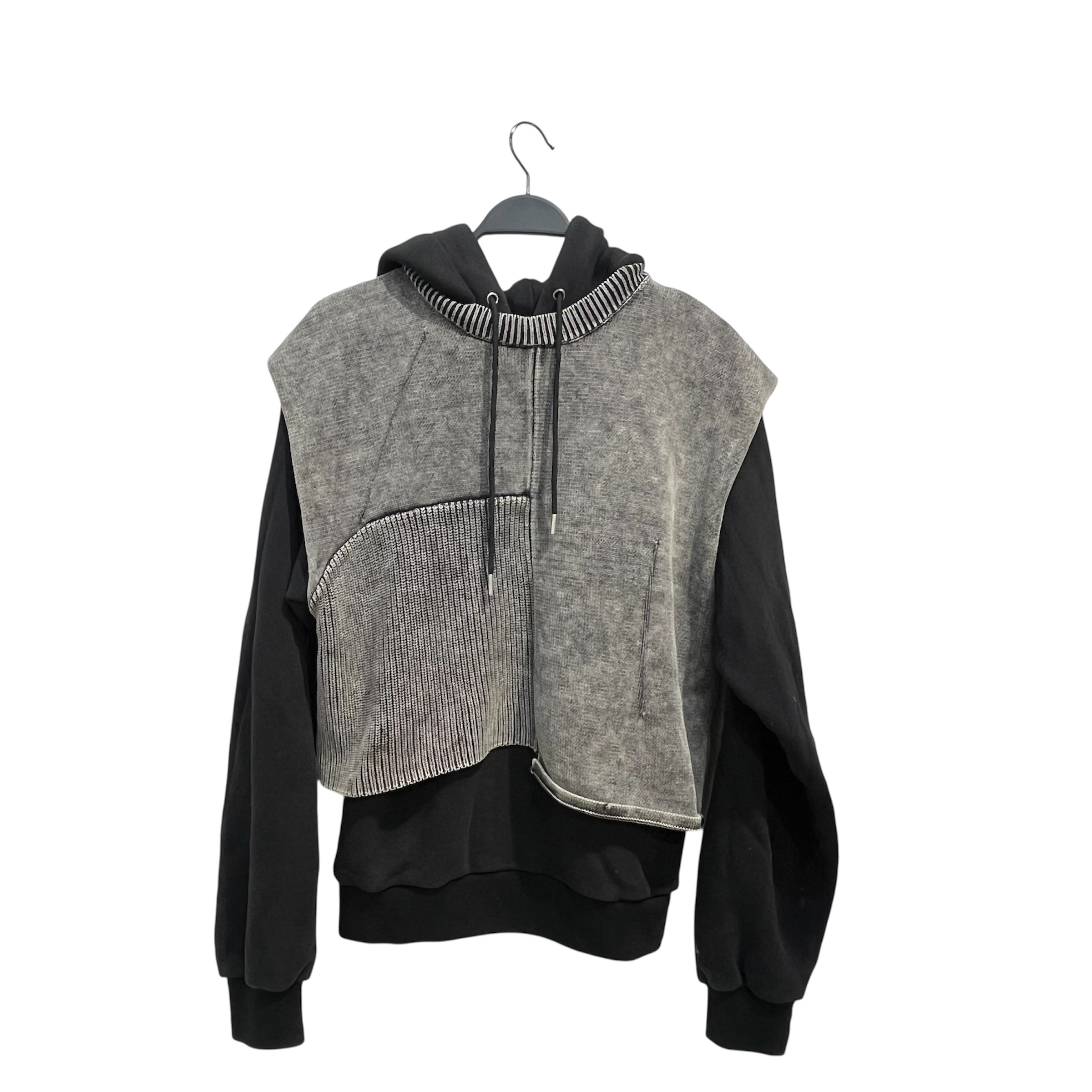 HELIOT EMIL/Hoodie/M/Cotton/GRY/KNITTED VEST/HOODIE view 1