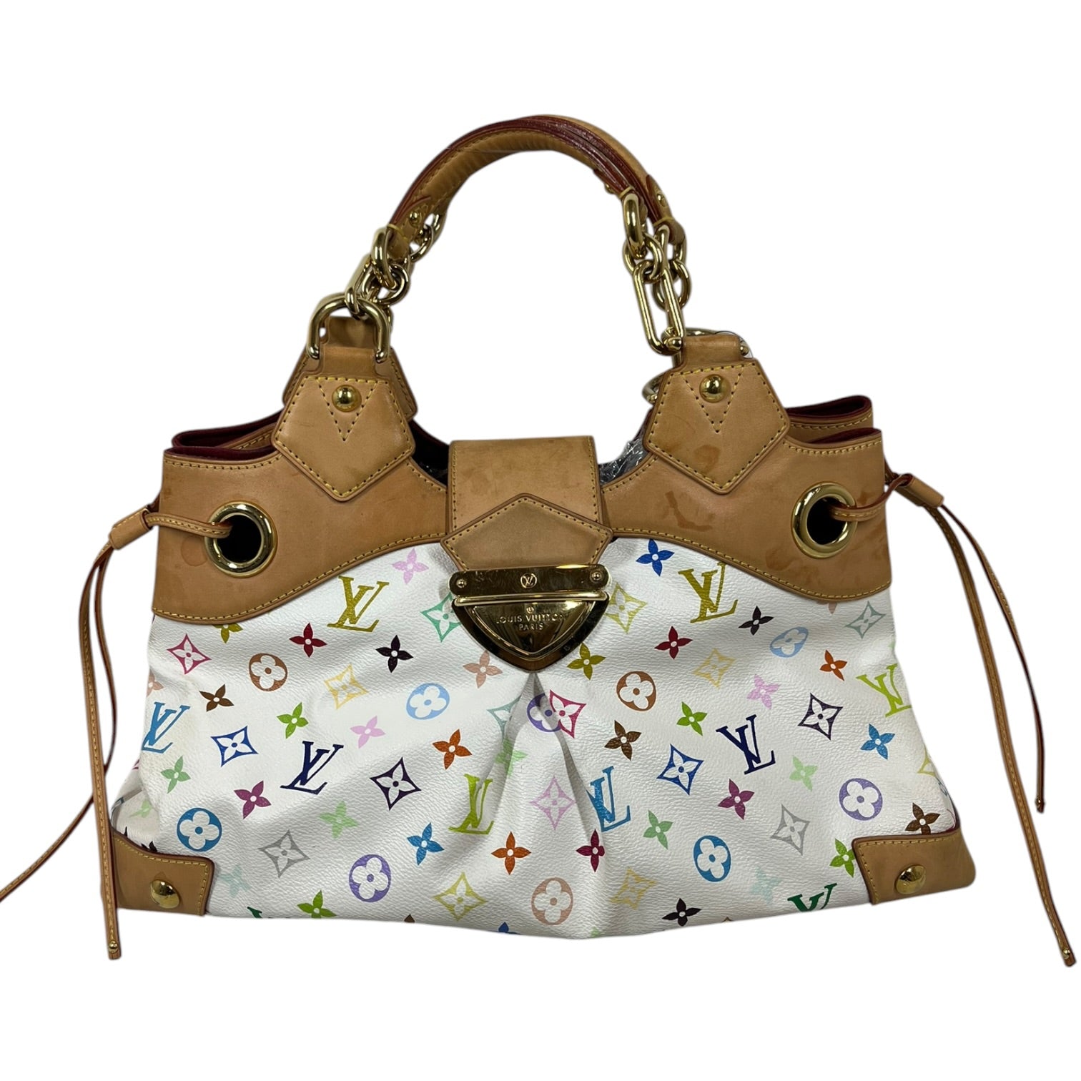 LOUIS VUITTON/Hand Bag/Monogram/Leather/WHT/Murakami Ursurla Bag view 1