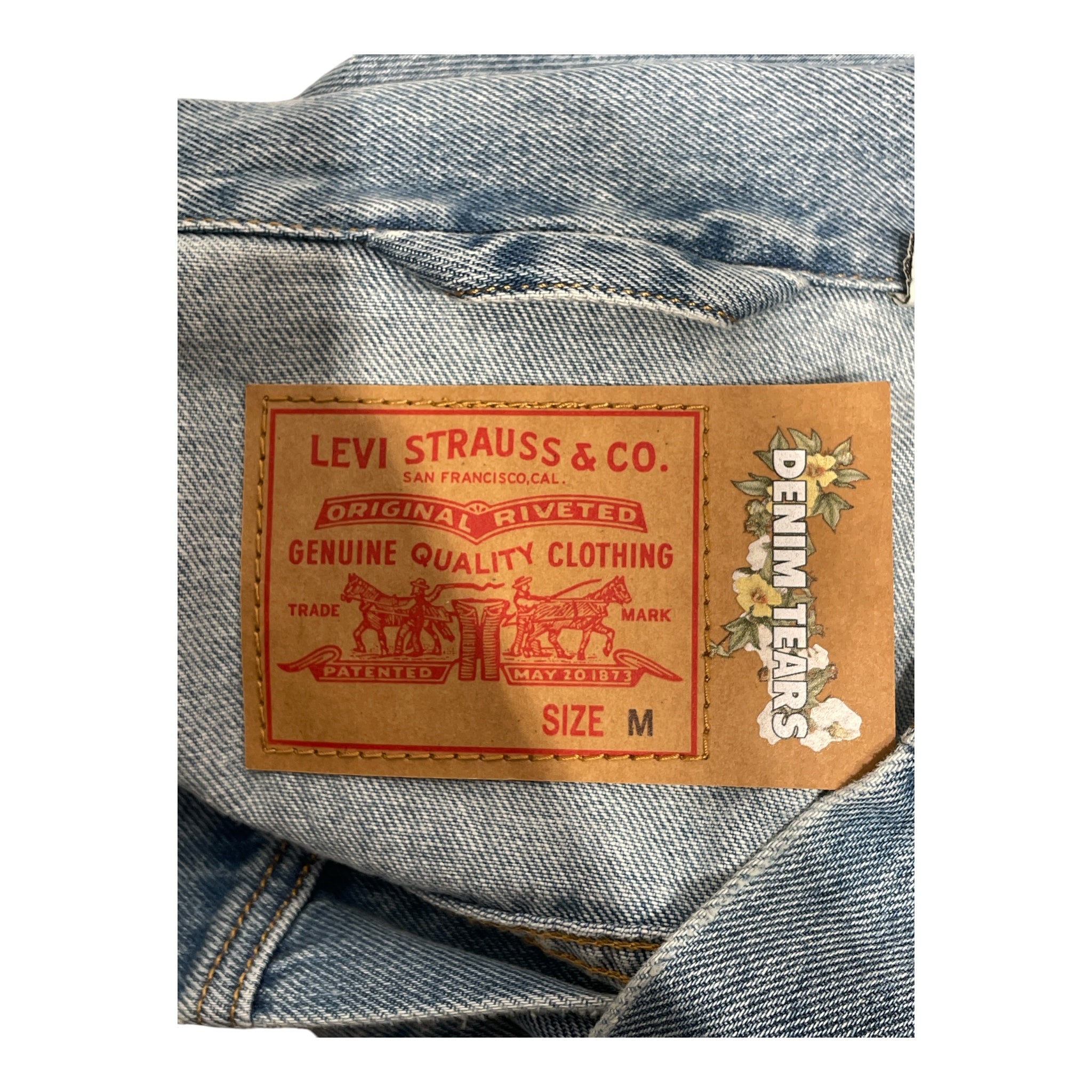 DENIM TEARS/Levi's/Denim Jkt/M/Denim/BLU/All Over Print/Wreath Print Type 2 Jacket view 3