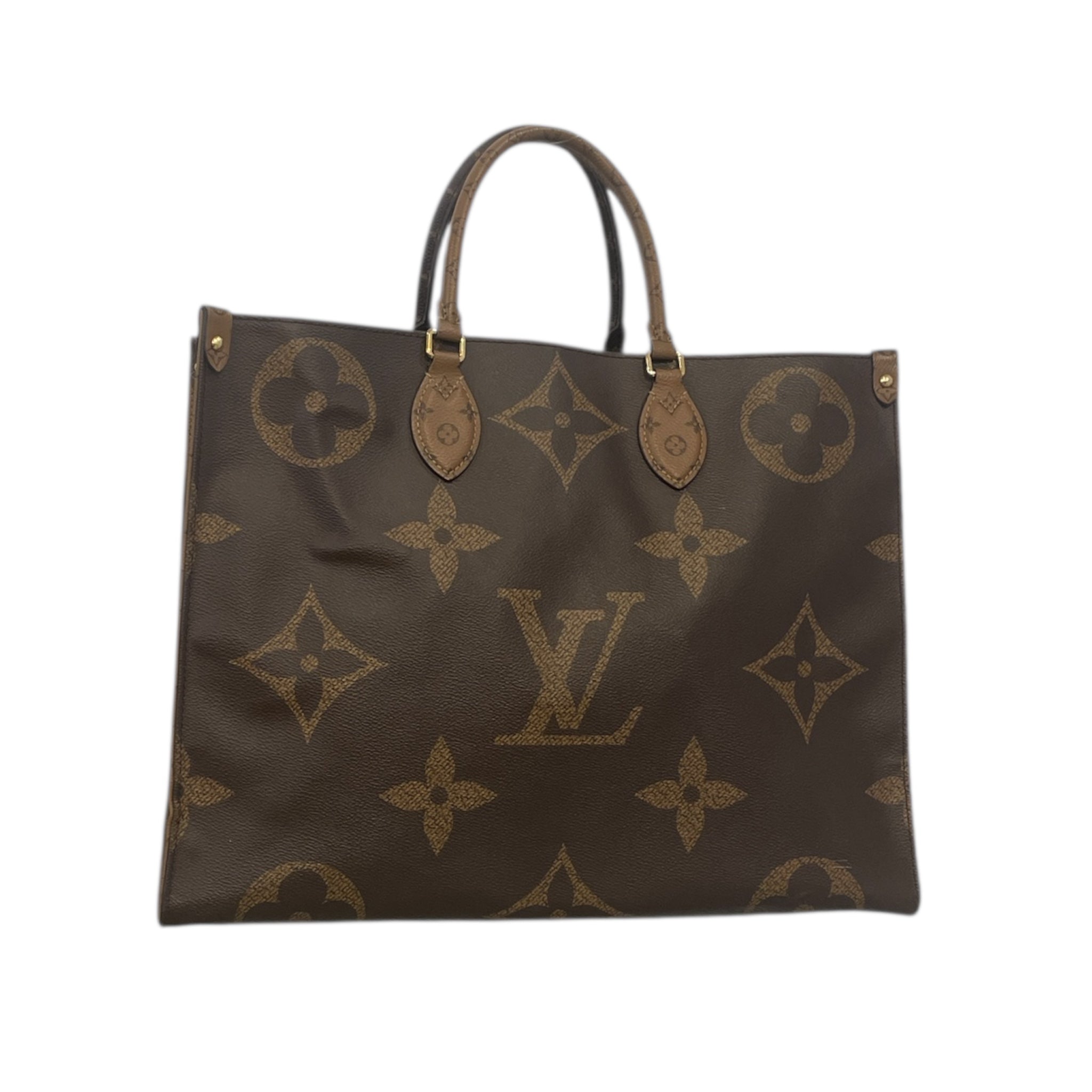 LOUIS VUITTON/Tote Bag/Monogram/Leather/BRW/giant monogram tote view 1