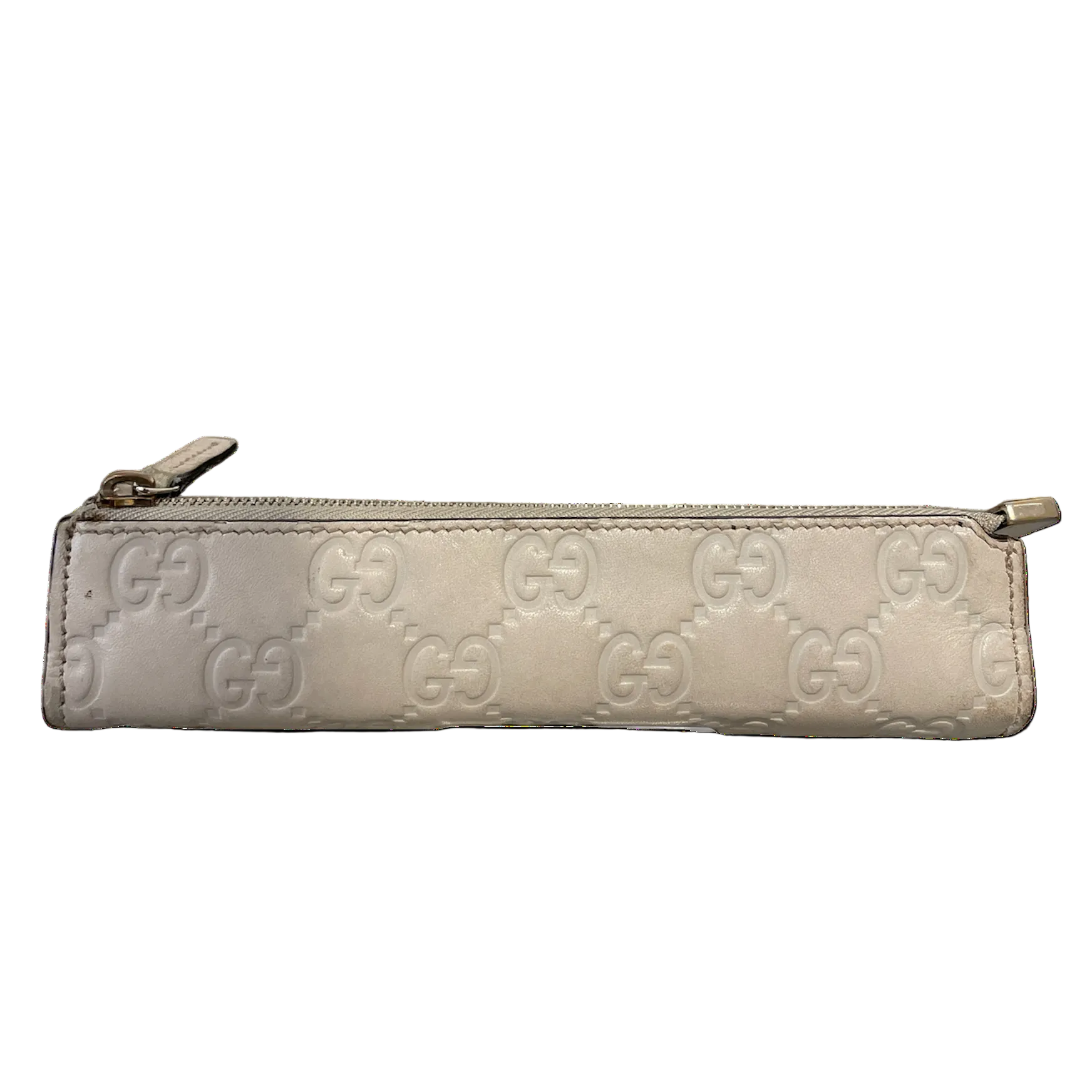 GUCCI/Pouch/Monogram/Leather/CRM/GUCCI PENCIL CASE SLIGHT RIP view 2