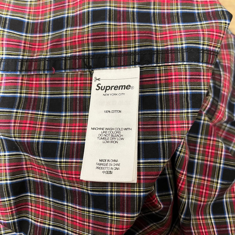Supreme/SS Shirt/M/Cotton/RED/Plaid/
