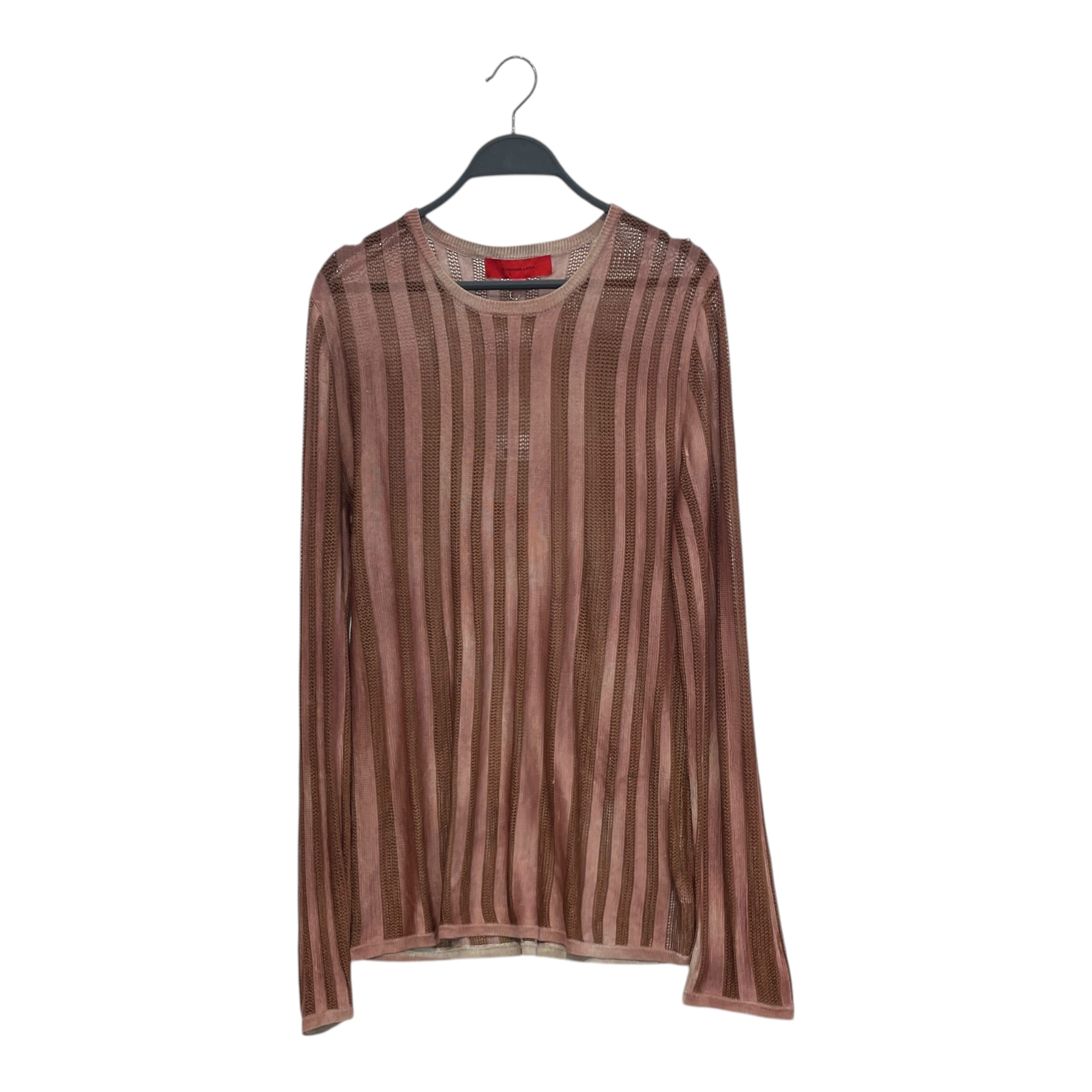 ECKHAUS LATTA/LS T-Shirt/M/Stripe/Polyester/BRW/"RUST" SLINK SWEATER view 1