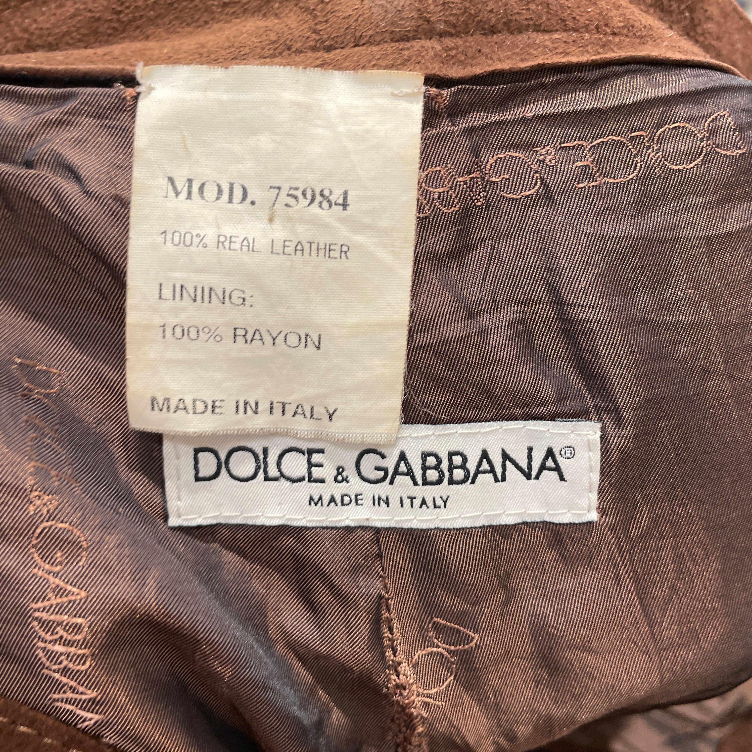 DOLCE&GABBANA/Pants/Suede/BRW/Stripe/BROWN LEATHER TRIM "STRIPE" view 3