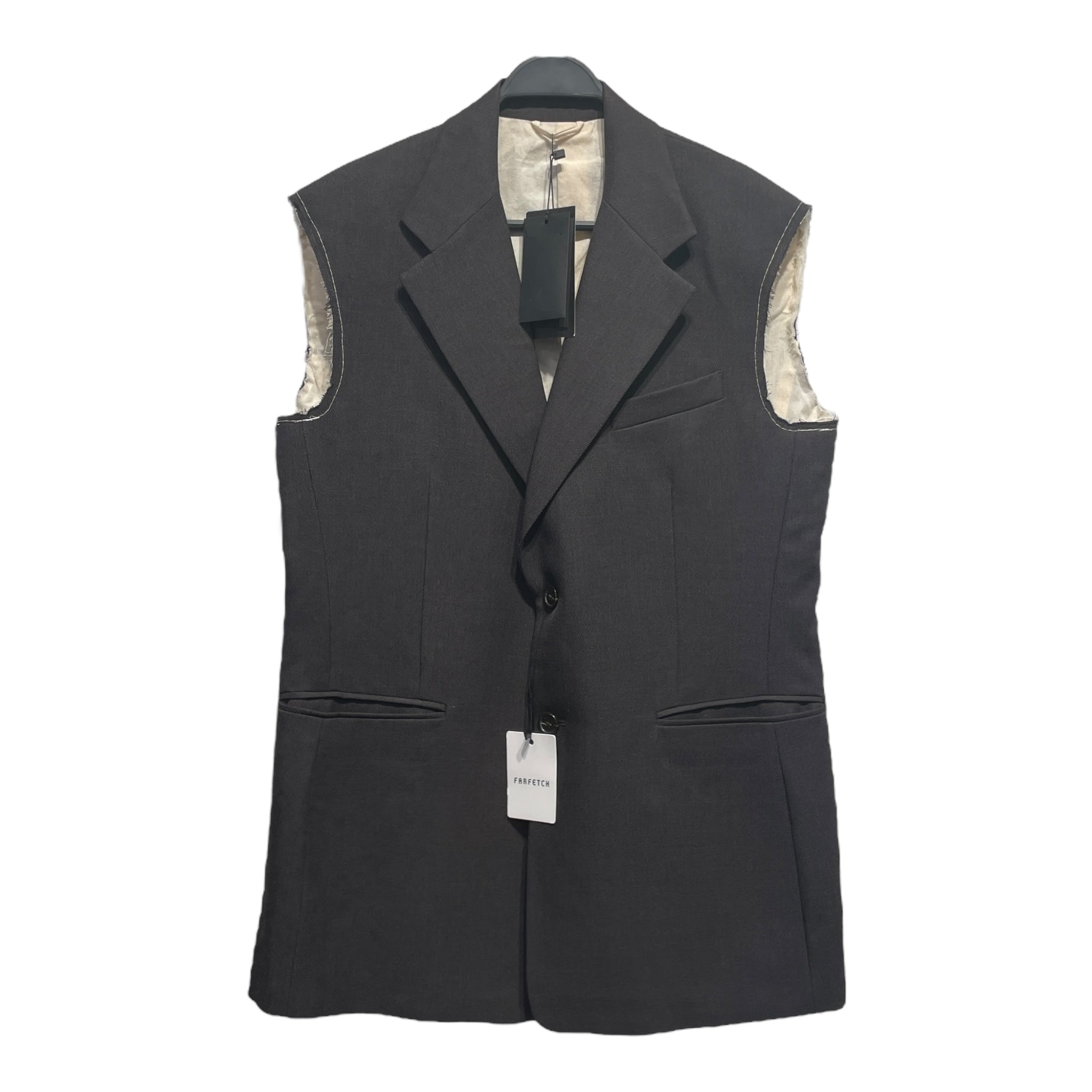 RAF SIMONS/Coat/46/Wool/BRW/SS20 SLEEVELESS BLAZER view 1