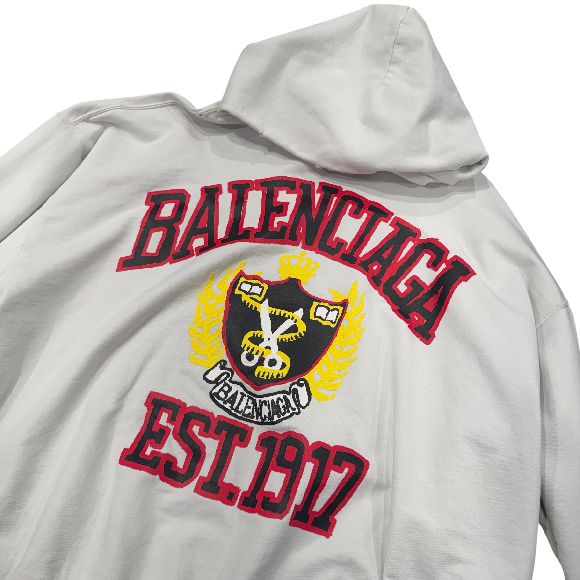 BALENCIAGA/Hoodie/M/Graphic/Cotton/WHT/DIY College Hoodie view 3