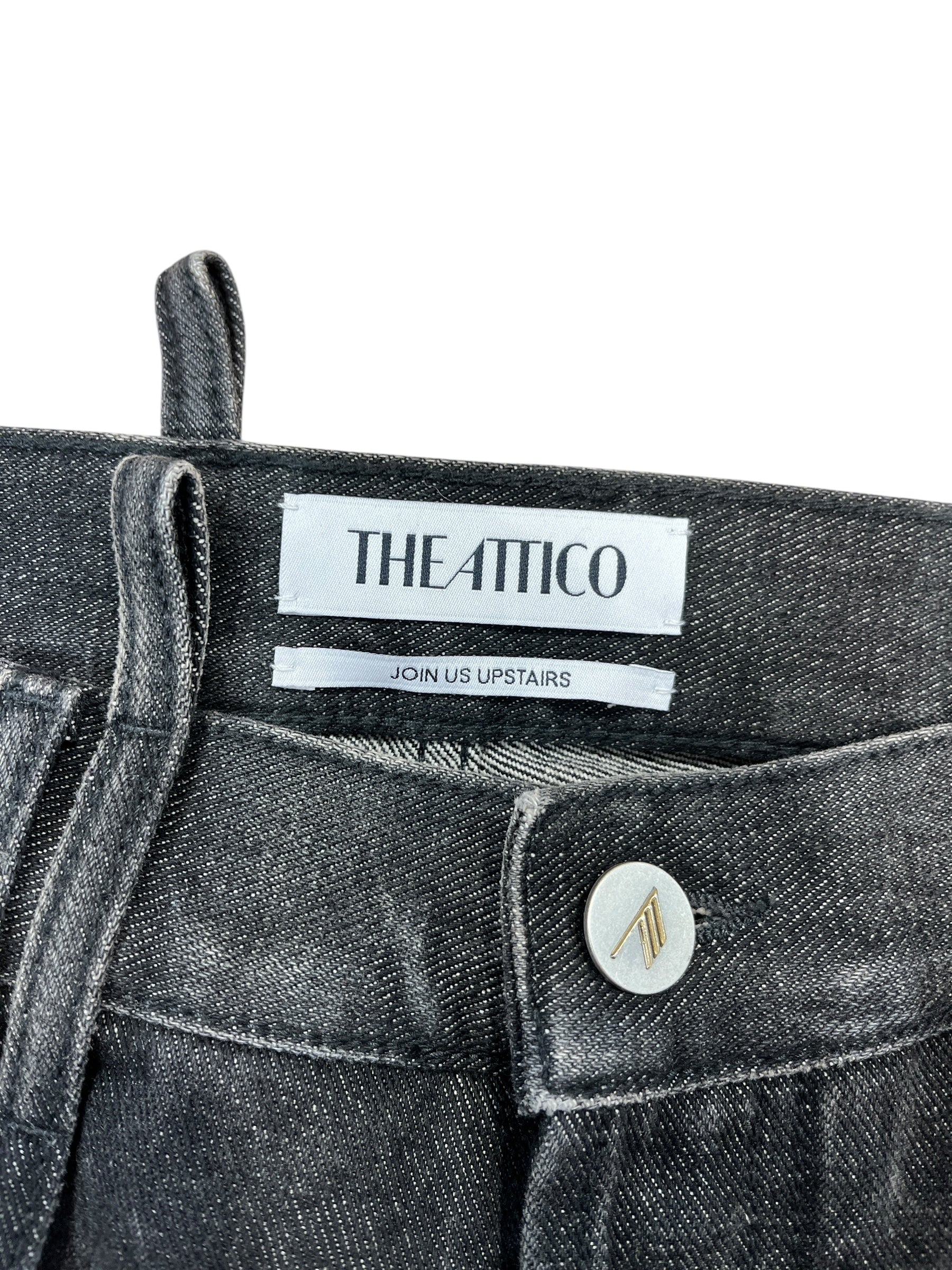 THE ATTICO/Straight Pants/27/Denim/BLK/Button Fly/Silver RIng view 3