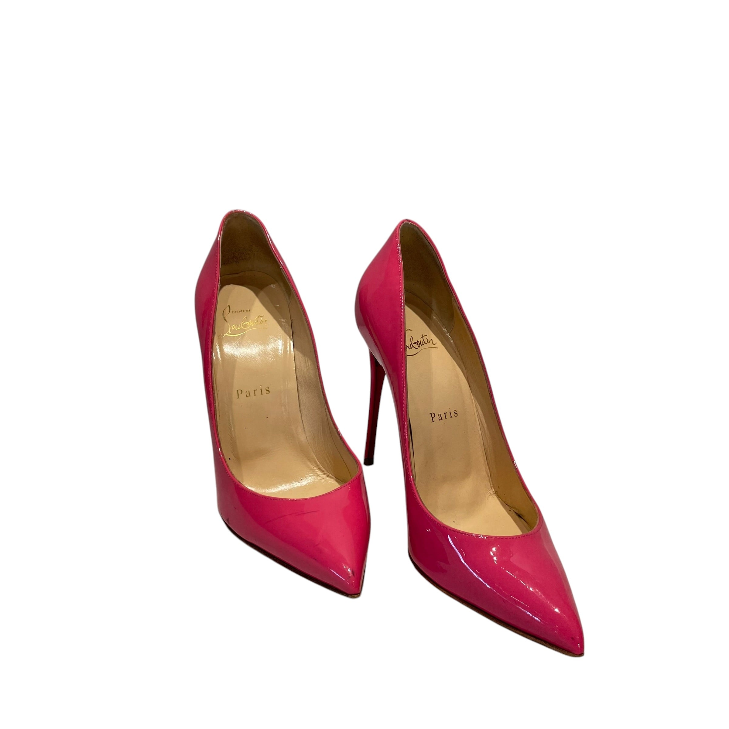 Christian Louboutin/Heels/US 6/Leather/PNK/VIBRANT PINK PATENT PUMPS view 1