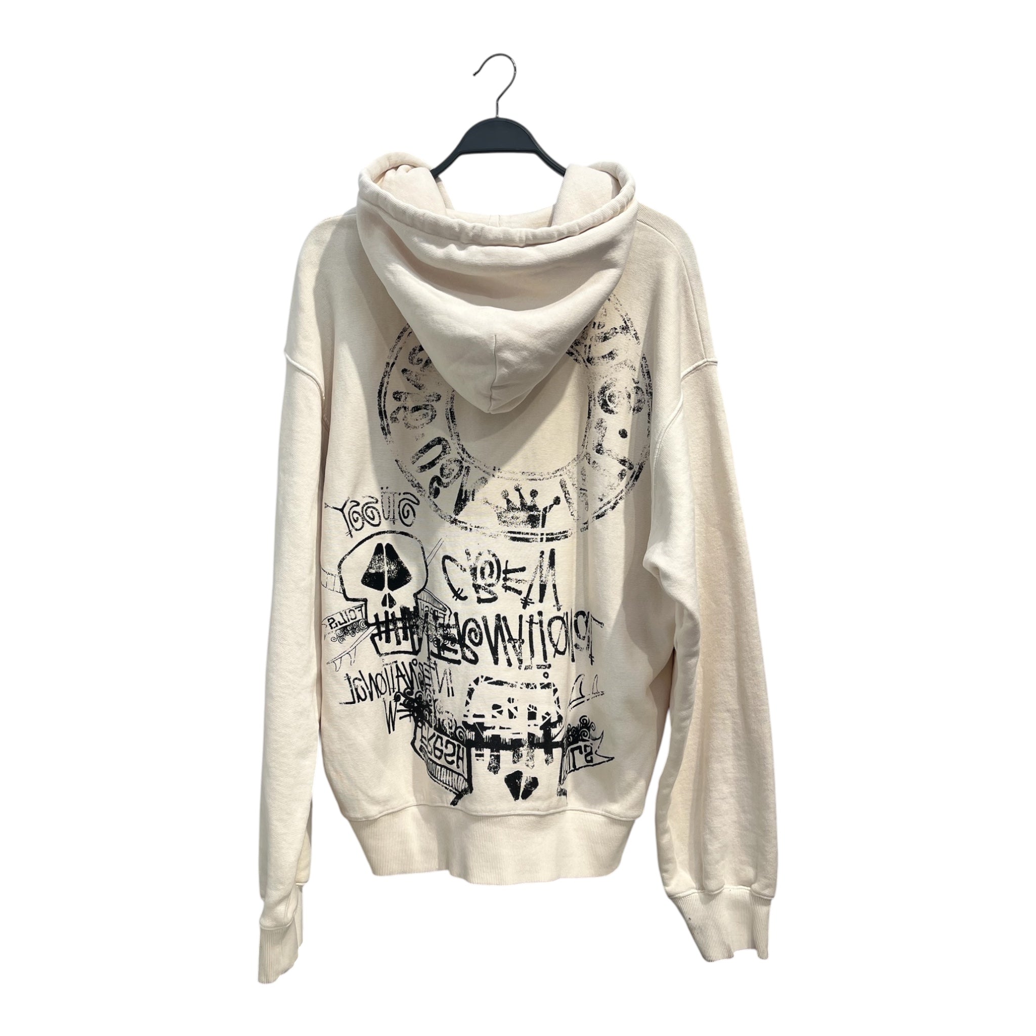 STUSSY/Zip Up Hoodie/XL/All Over Print/Cotton/WHT/SKULLS PRINTED HOODIE view 2