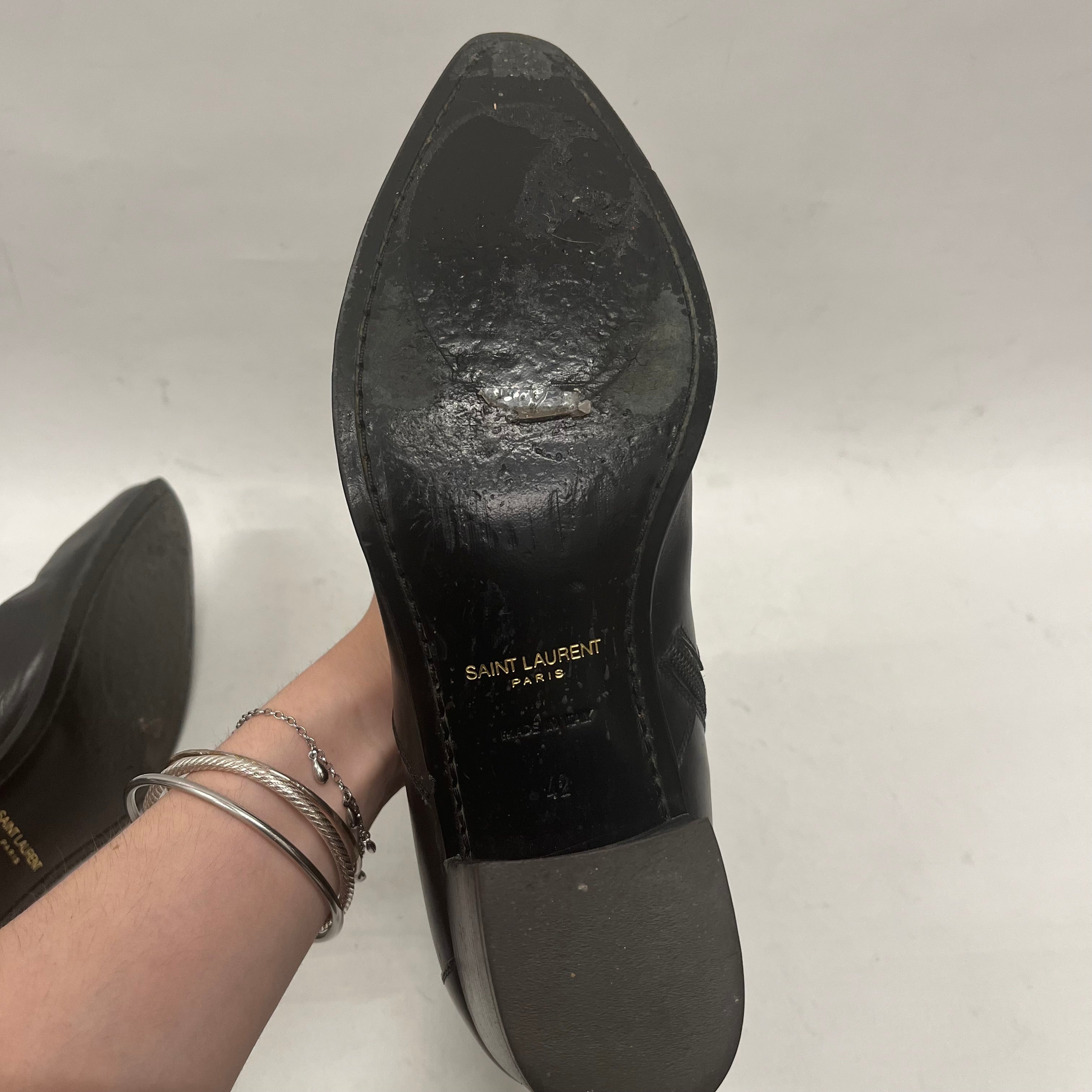 SAINT LAURENT/Boots/US 9/Leather/BLK/Side Zip/ view 4